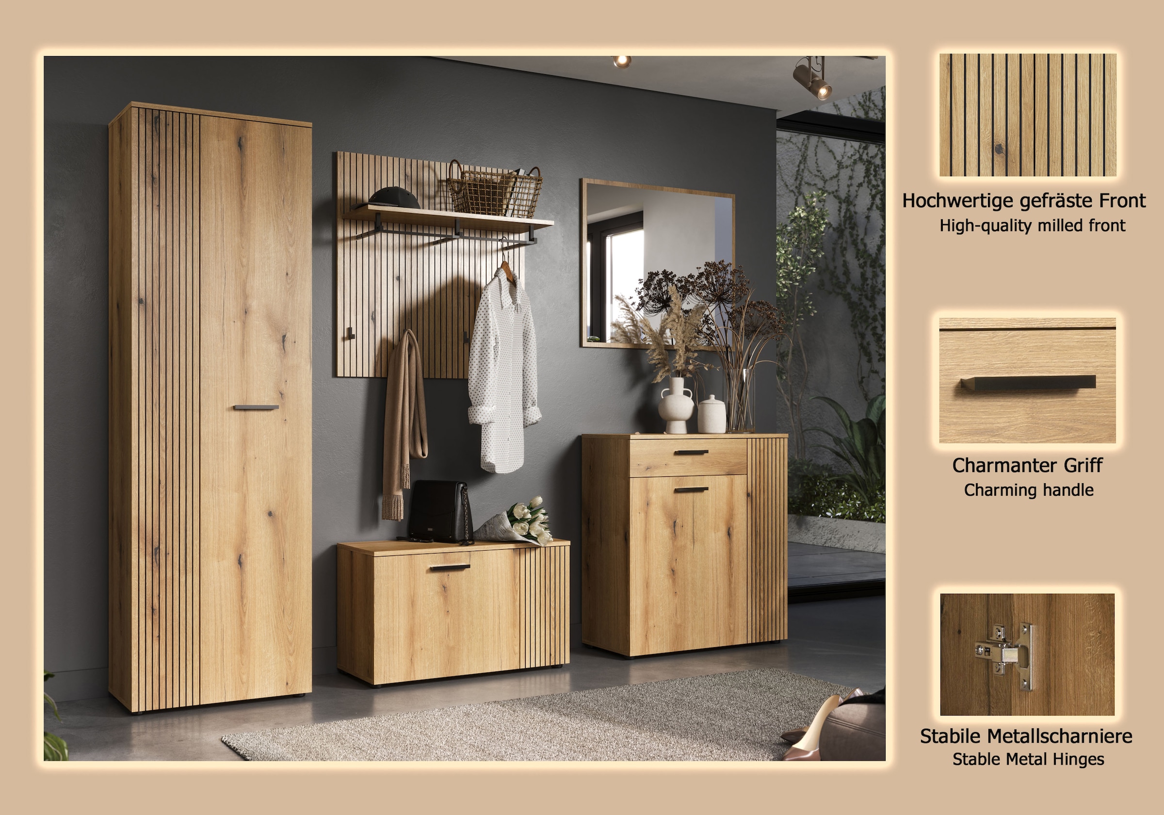 Home affaire Garderoben-Set »Amrum« Komplett-Set, 5 Stk. tlg.