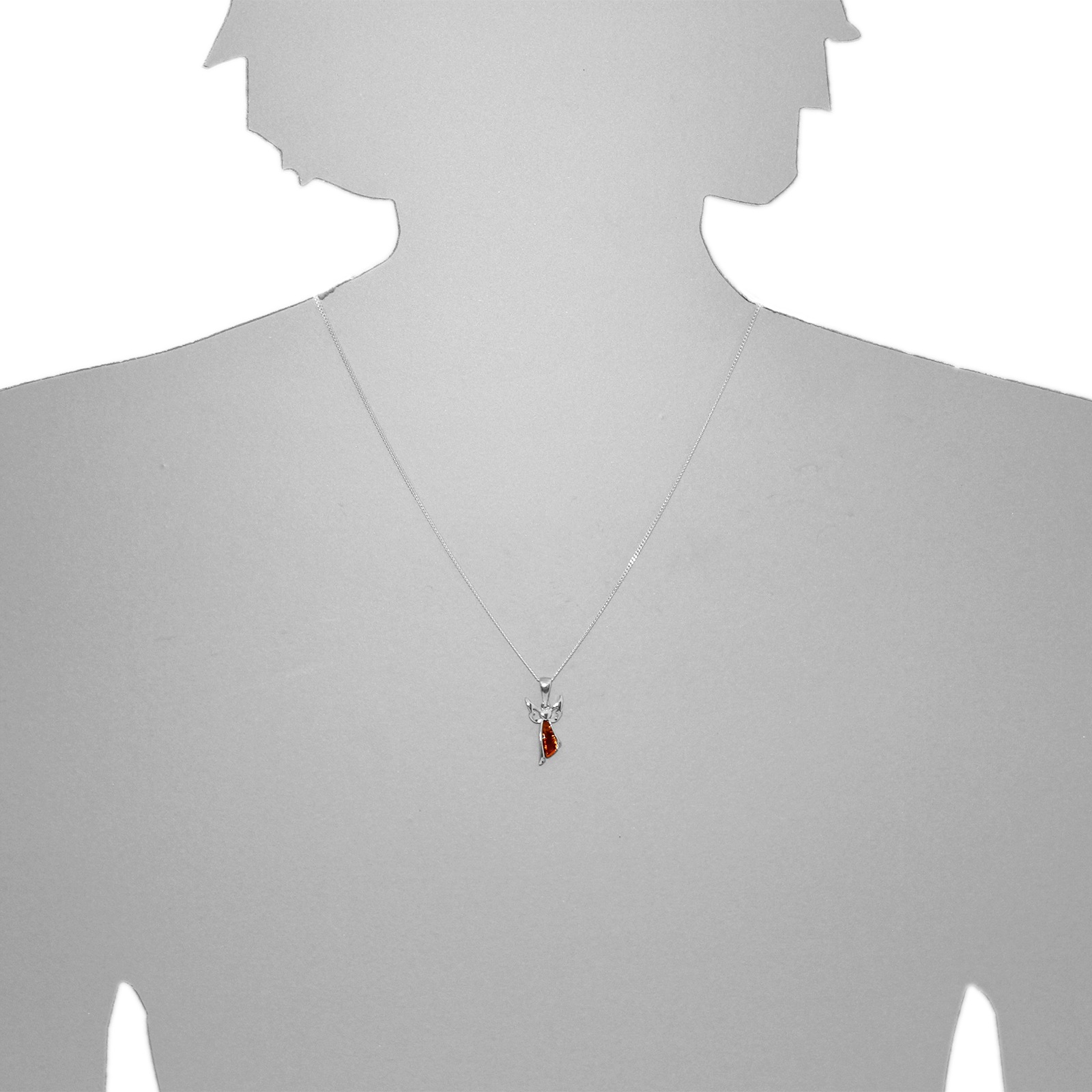 OSTSEE-SCHMUCK Kette und Anhänger Set »- kleiner Engel - Silber 925/000 - Bernstein«
