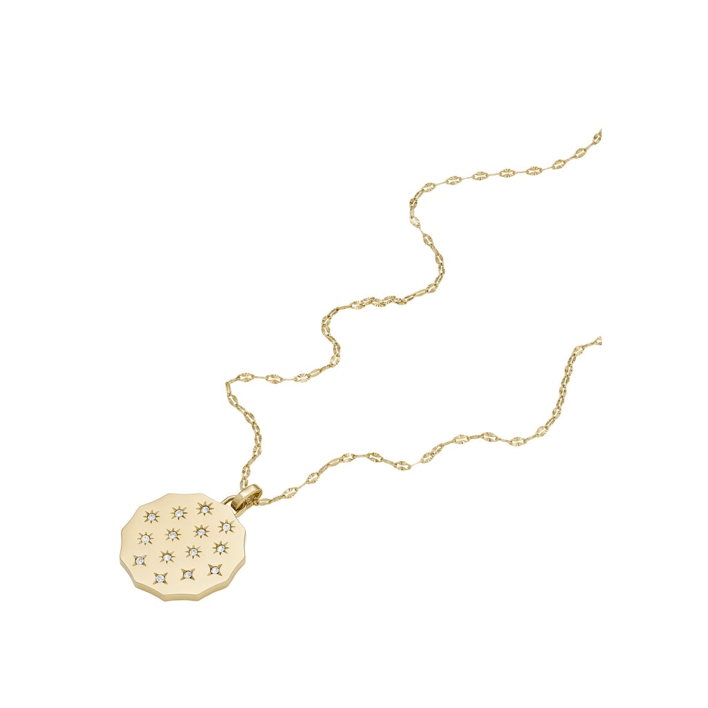 Fossil Kette mit Anhänger »Schmuck Geschenk Halskette Sternenhimmel mit Glitzersteinen aus Glas«