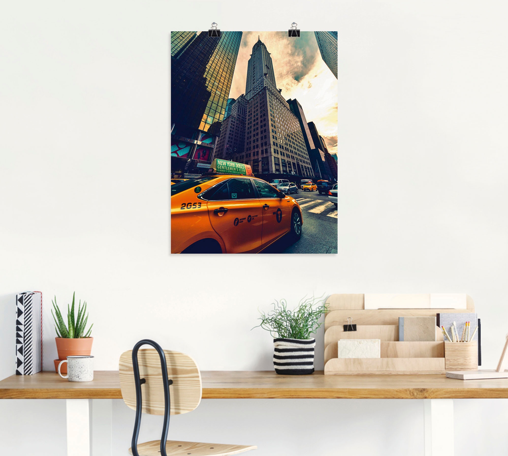 Artland Wandbild »Taxi in New York«, Gebäude, (1 St.), als Leinwandbild, Poster in verschied. Größen