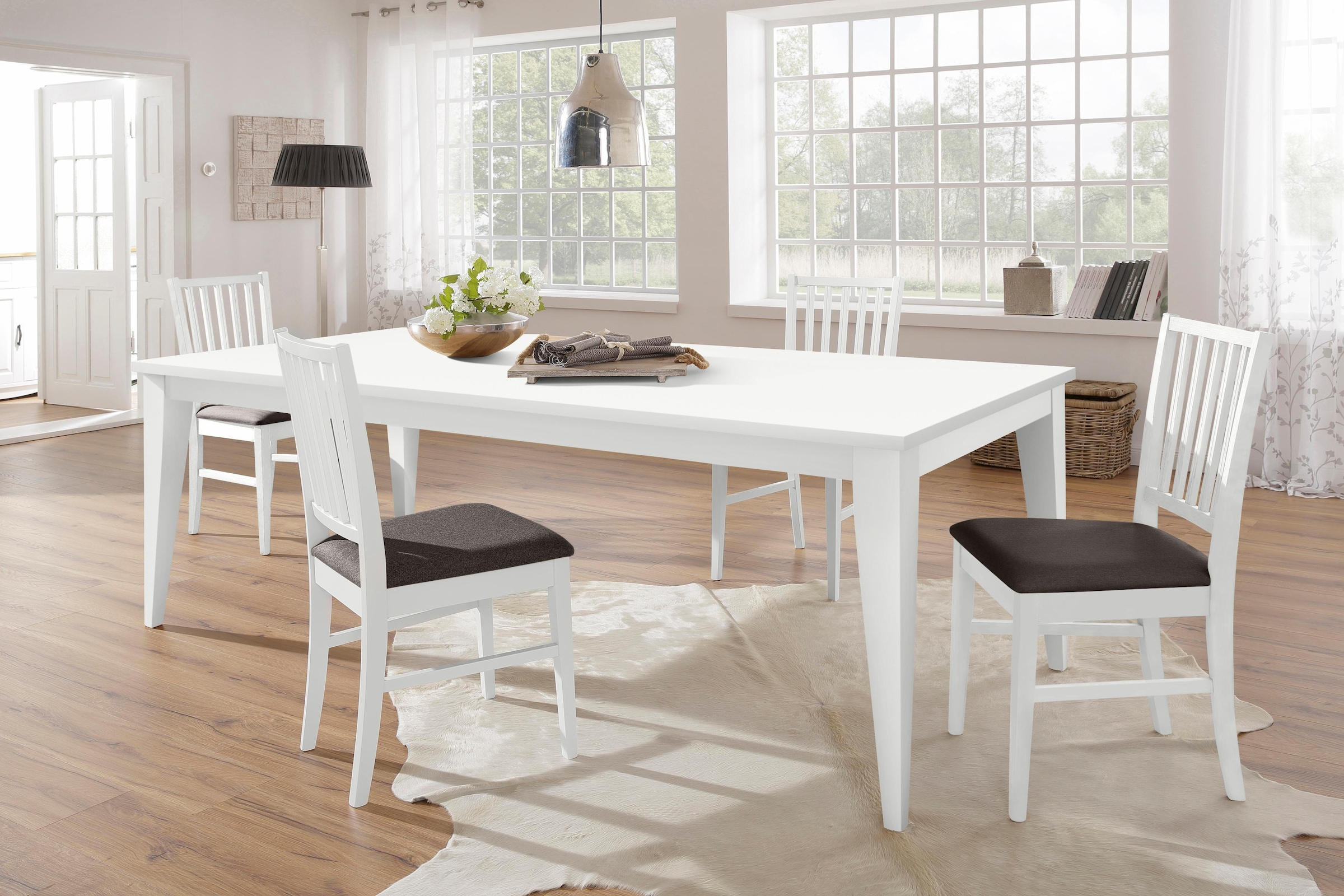 Home affaire Esszimmerstuhl »Ruanda Küchenstuhl TOPSELLER«, (Set), 4 St., Webstoff, im 2er, 4er oder 6er-Set, Holzstuhl