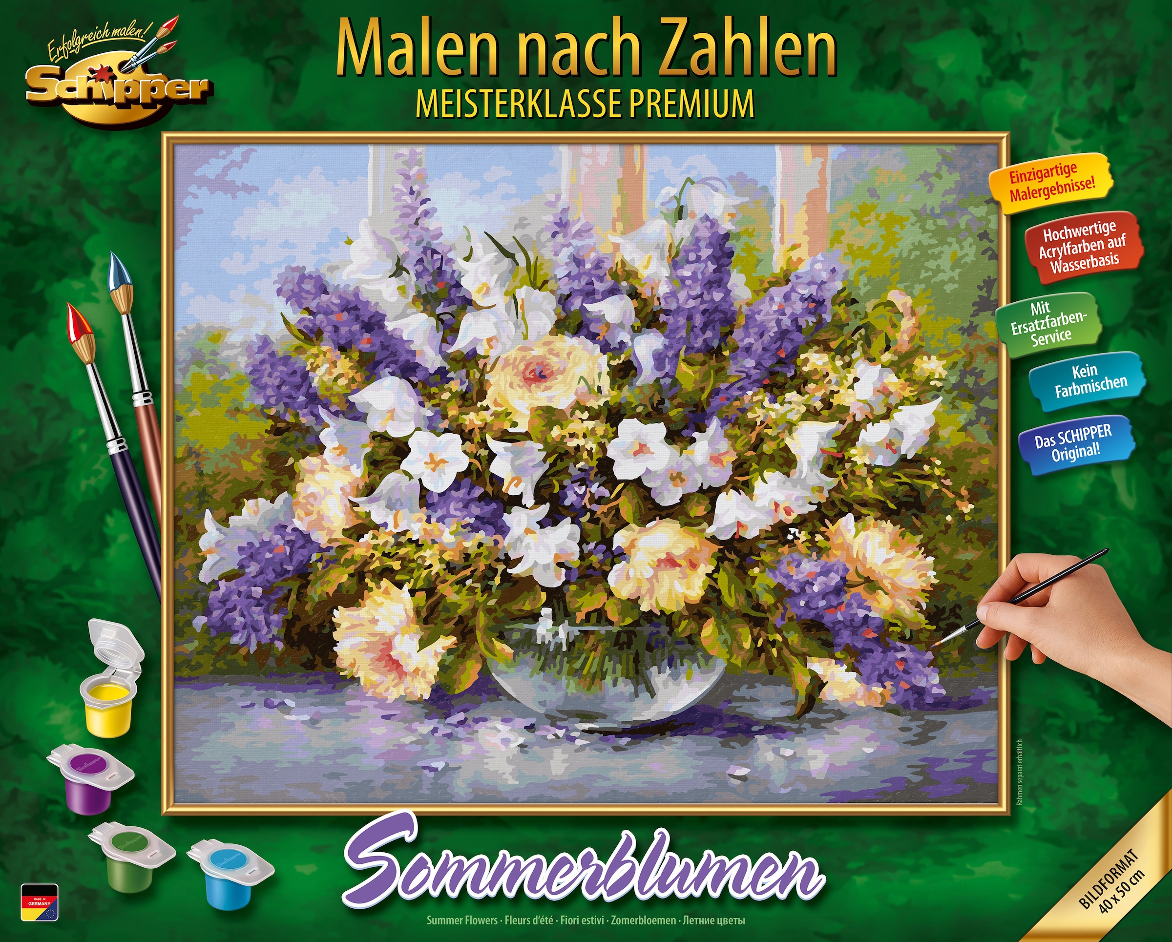Malen nach Zahlen »Meisterklasse Premium - Sommerblumen«, Made in Germany