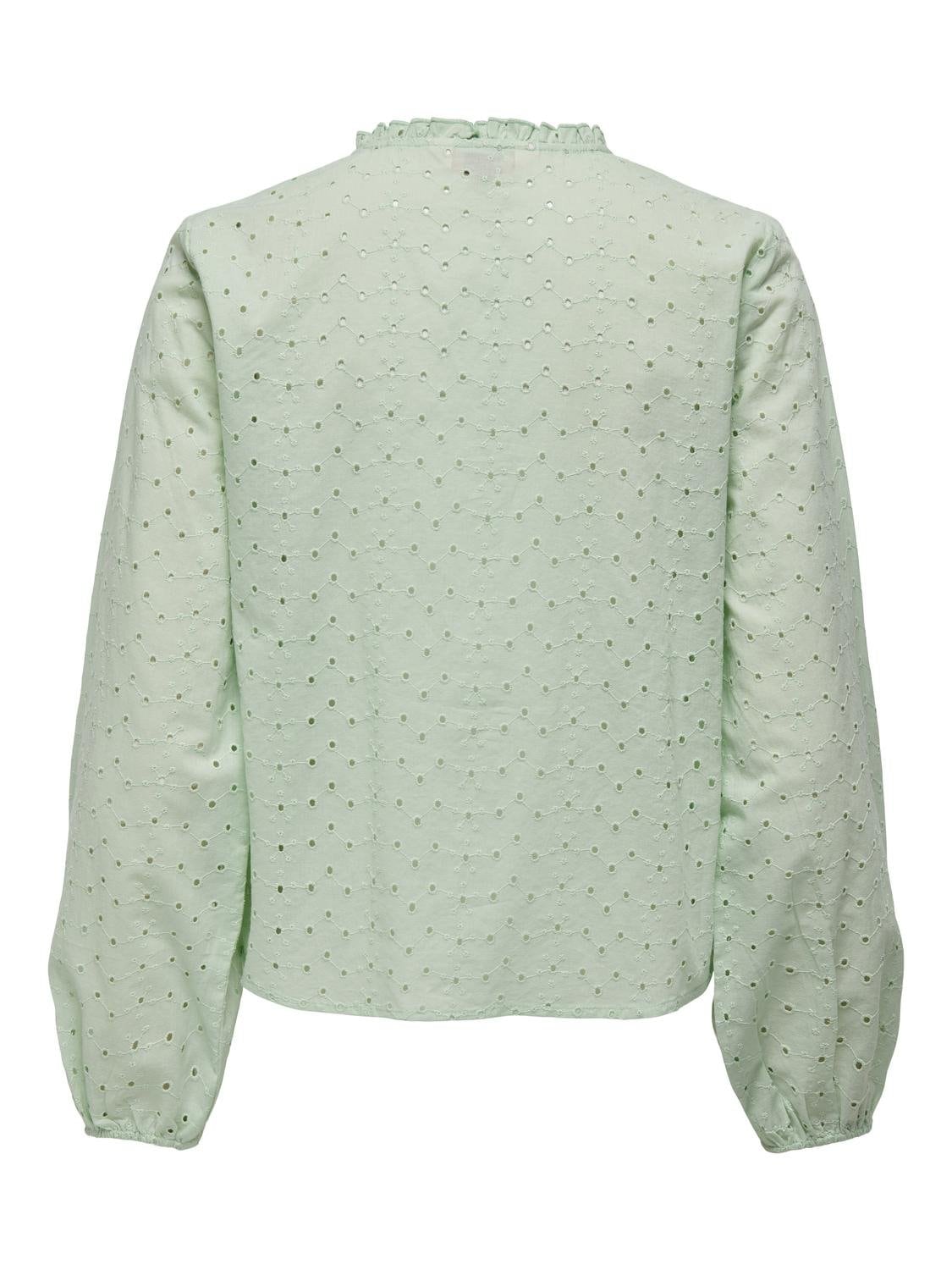 ONLY Spitzenbluse »ONLALFIE NICE EMB LS SHIRT WVN«