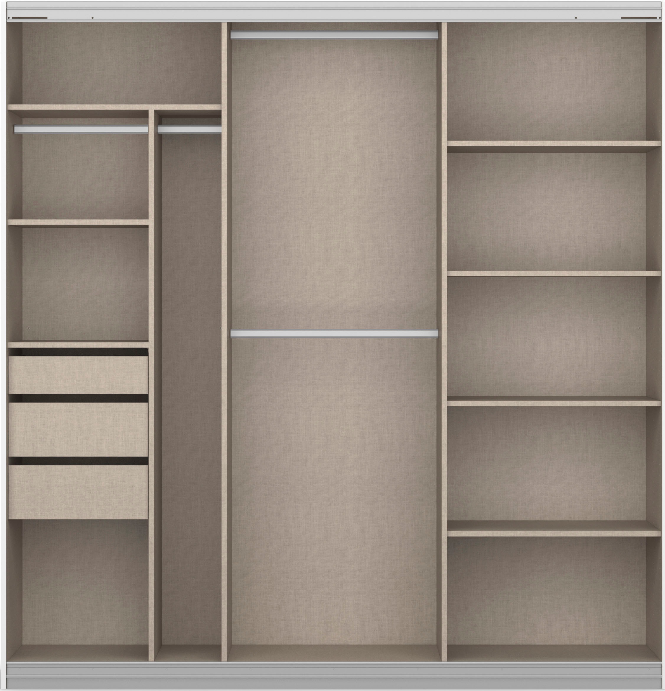 OTTO home Kleiderschrank »Mehrzweckschrank Aktenschrank Möbel Mietswohnung Schlafzimmer OTELI« Breiten 211/278/323/368 cm Höhen 214/233 cm,  inkl. Passepartout optional mit Beleuchtung MADE IN GERMANY