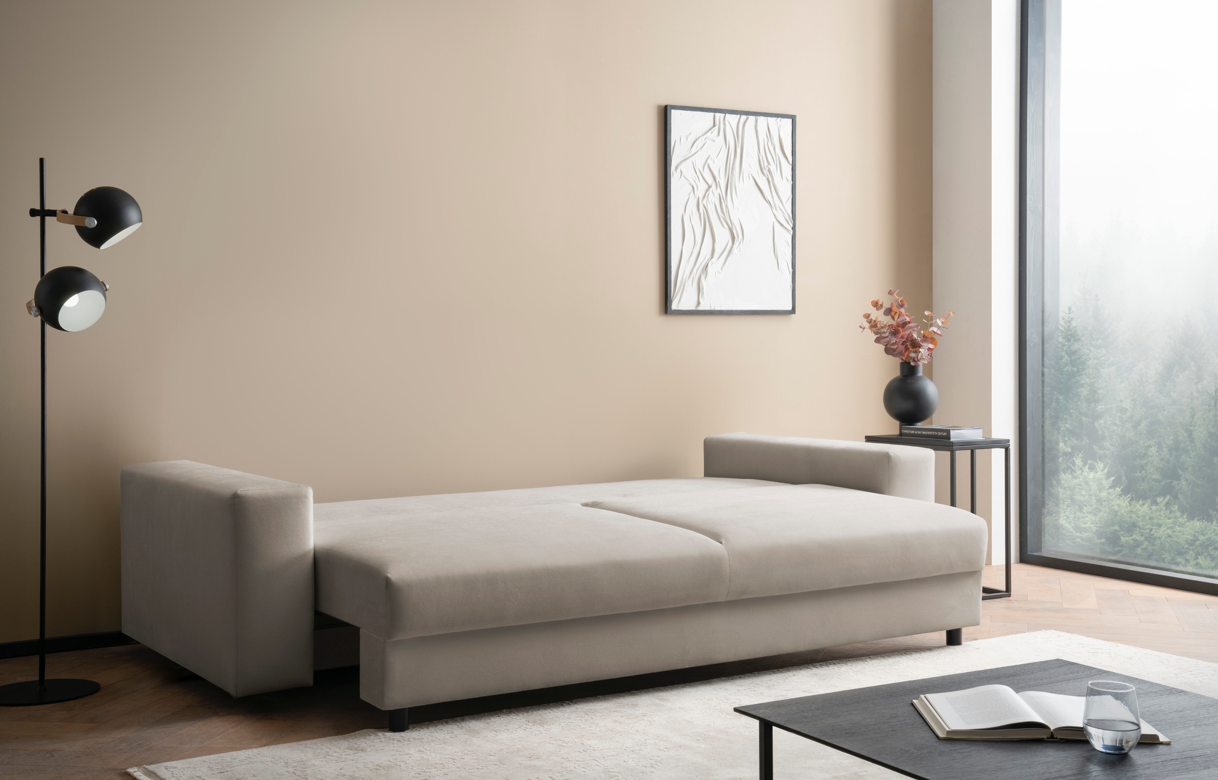 LeGer Home by Lena Gercke Schlafsofa »Imoga, Polster mit Schlaffunktion, 3-Sitzer Sofa, Couch mit Bettkasten«, in modernen Farben und Stoffen, Bettfunktion, Liegefläche: 200x150 cm