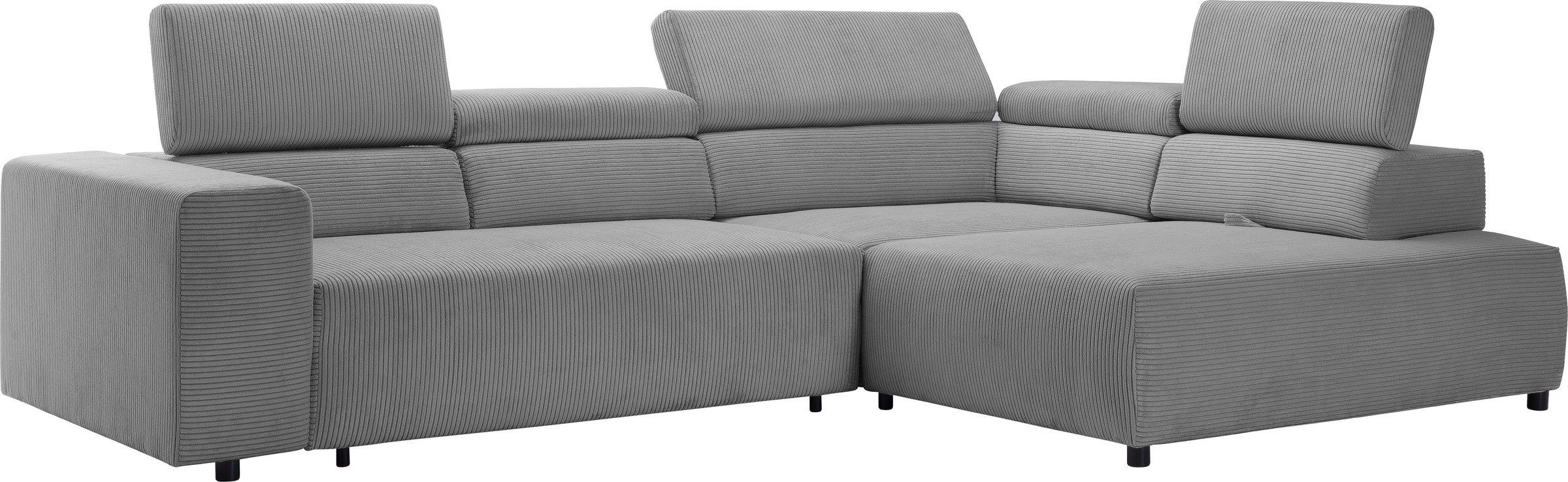 exxpo - sofa fashion Ecksofa »VITTORIO mit Komfortfunktionen, bequem und modern, Cord, L-Form«, inkl. Kopfteil- und Sitztiefenverstellung, wahlweise mit Bettfunktion