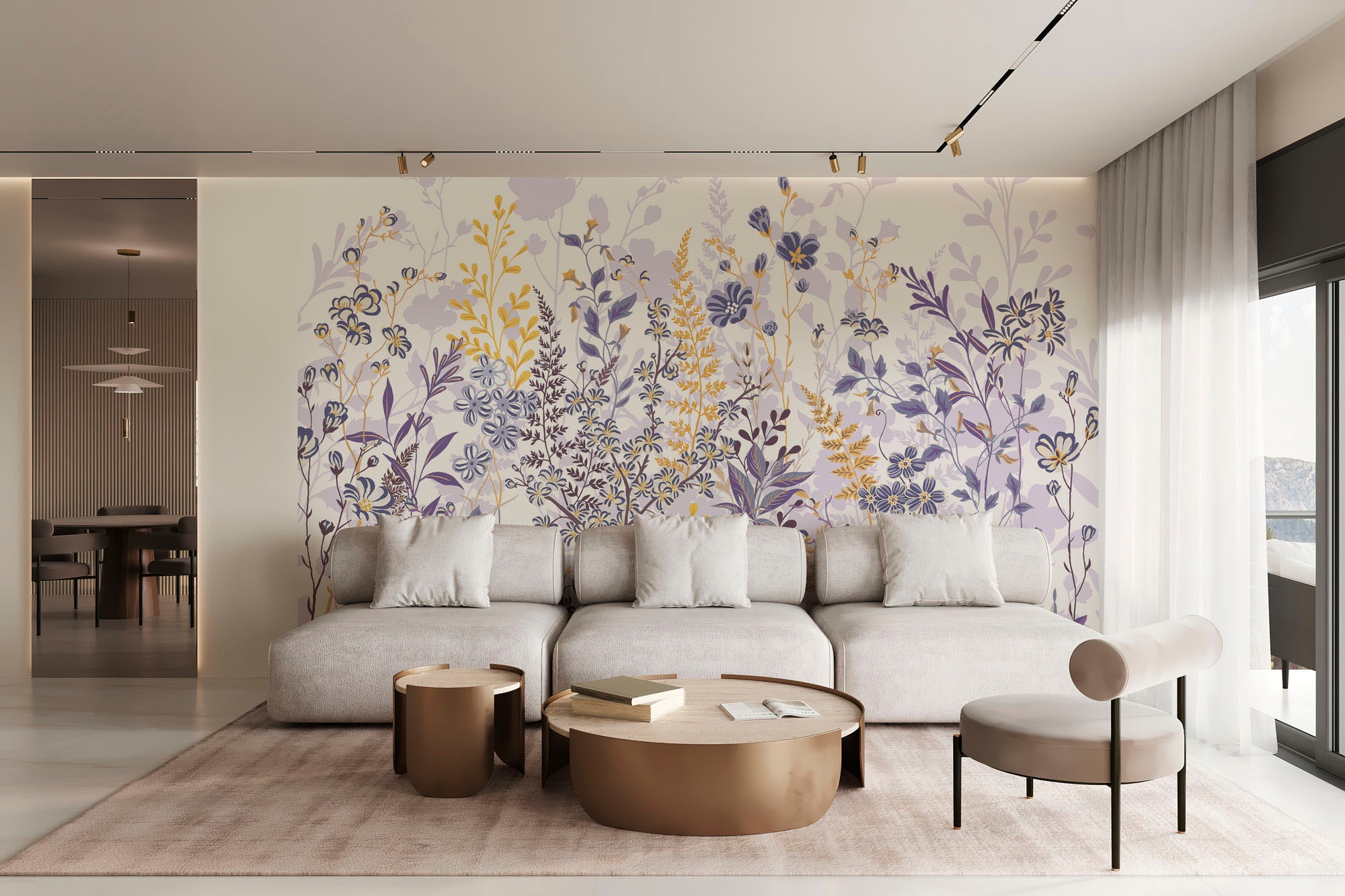 Komar Fototapete »Digitaldruck Vlies - Bloomique - Größe 400 x 250 cm«, bedruckt, Wohnzimmer, Schlafzimmer