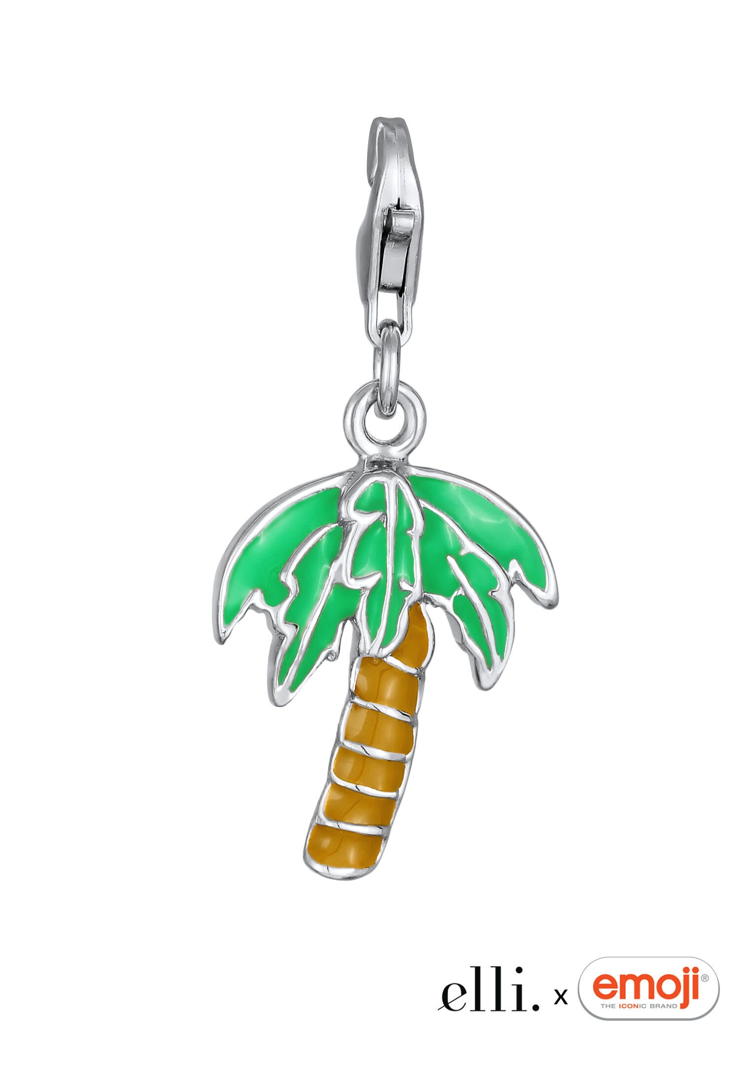 Elli Charm-Einhänger »Charm Palme Emoij 925 Sterling Silber«