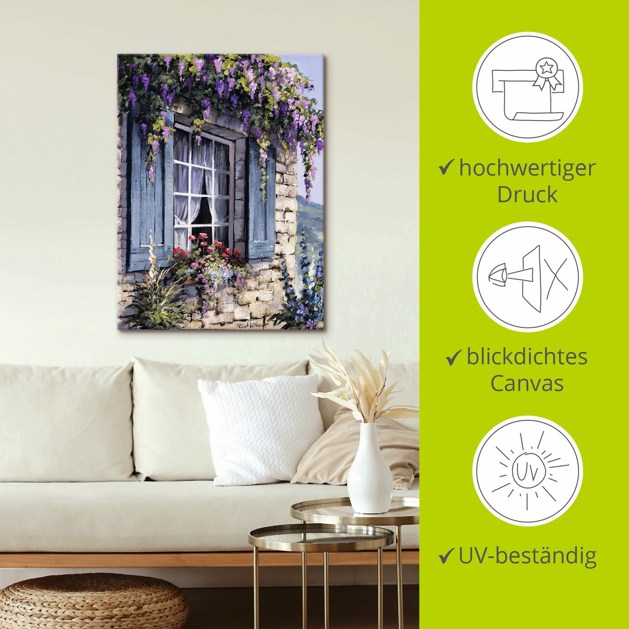 Artland Wandbild »Fenster I«, Fenster & Türen, (1 St.), als Leinwandbild, Poster, Wandaufkleber in verschied. Größen