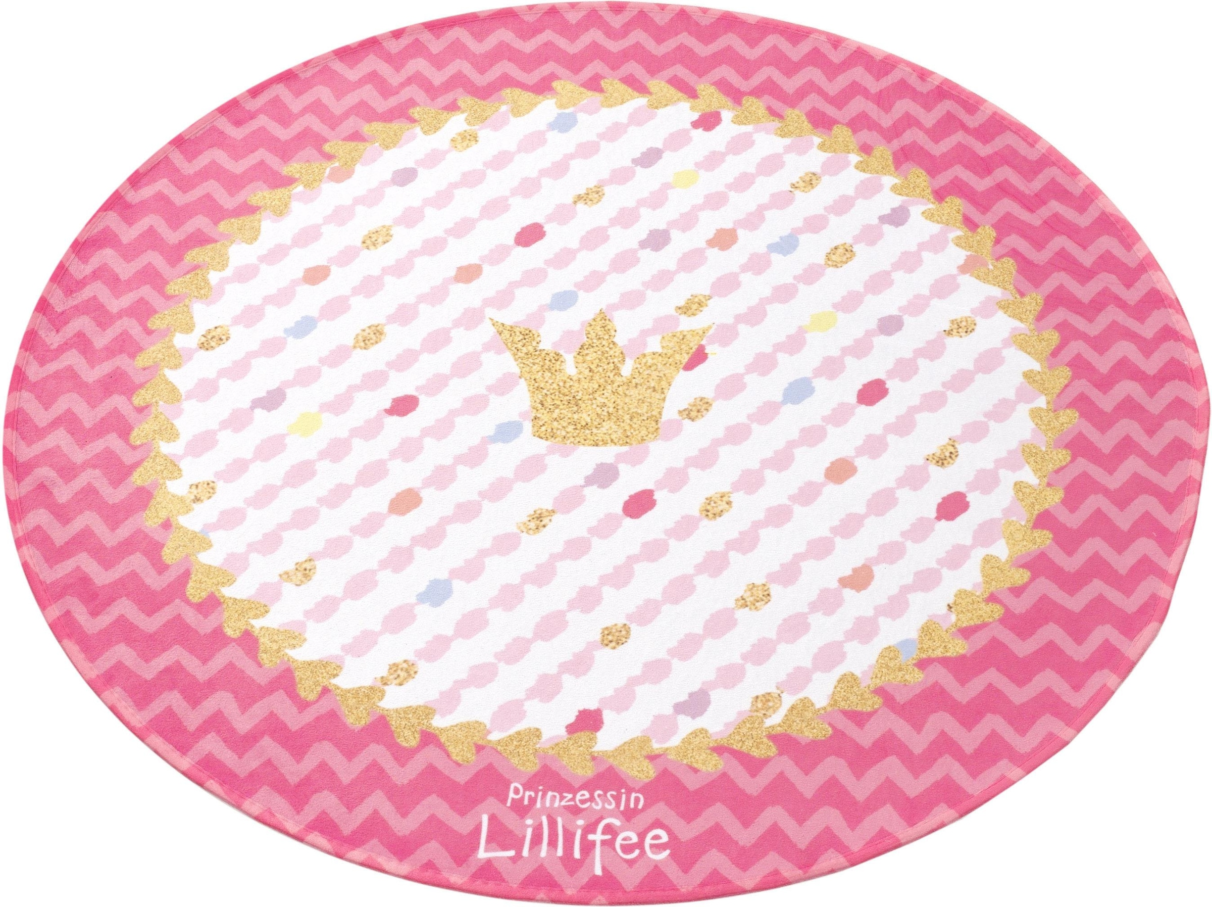 Prinzessin Lillifee Kinderteppich »LI-113«, rund, bedruckter Stoff, weiche Microfaser