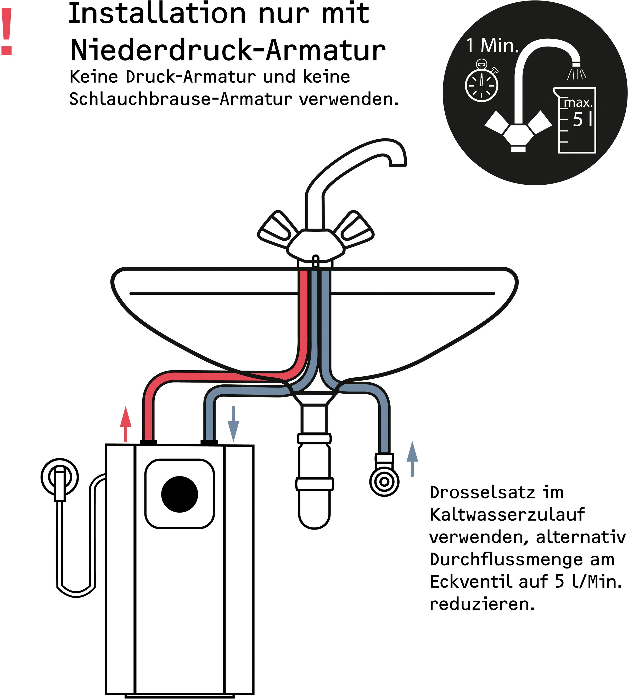 STIEBEL ELTRON Kleinspeicher »UFP 5 Trend, Untertischboiler 5 Liter« Niederdruck , mit Stecker