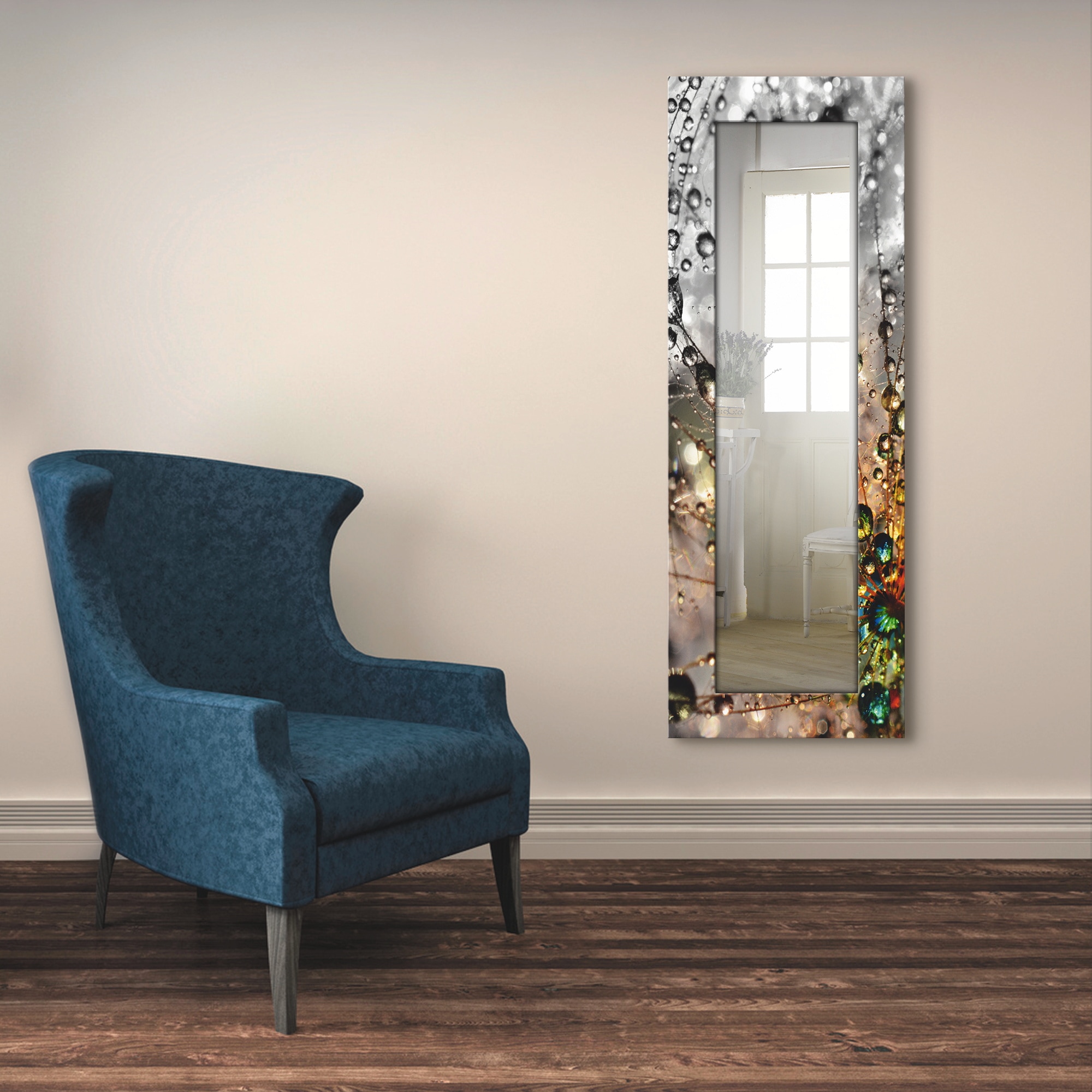 Artland Dekospiegel »Farbenfrohe Natur«, gerahmter Ganzkörperspiegel, Wandspiegel, mit Motivrahmen, Landhaus