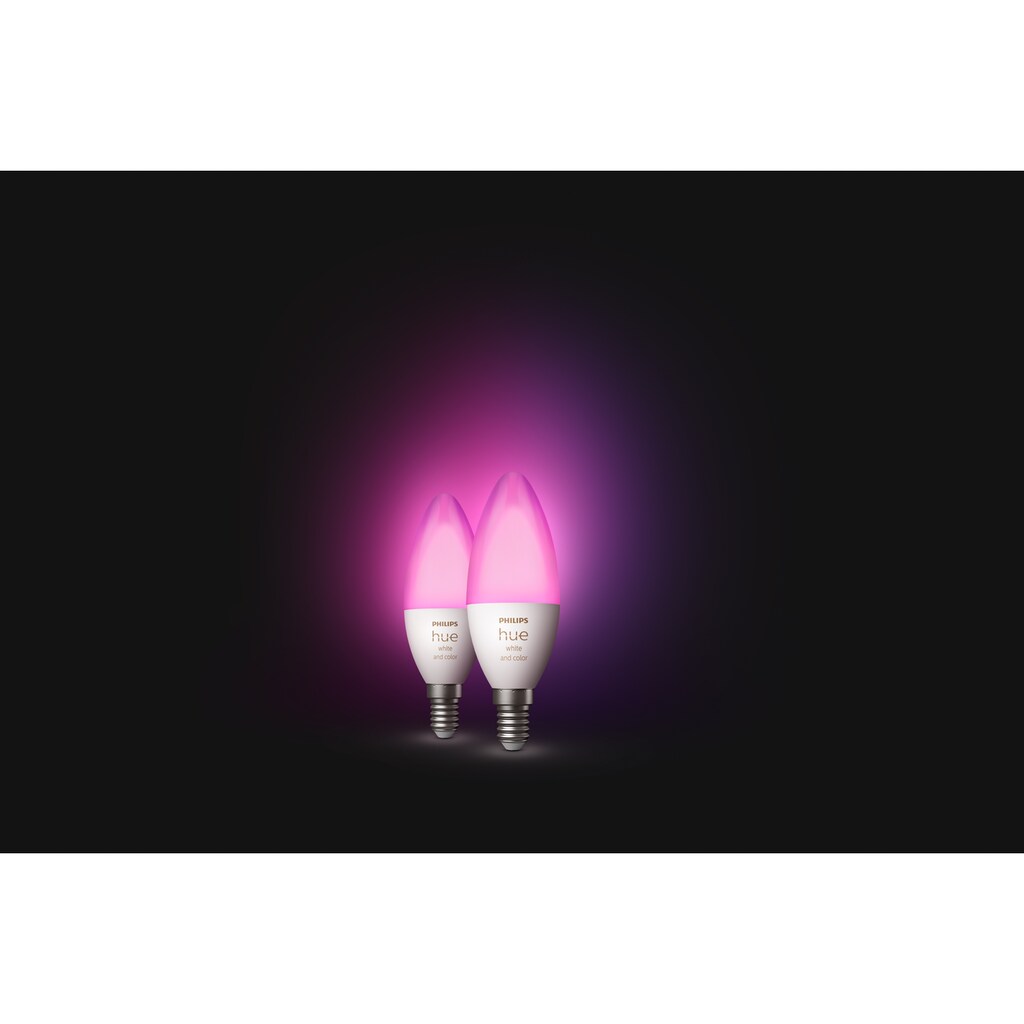 Philips Hue Smarte LED-Leuchte »White & Col. Amb. Doppelpack E14 2x470«