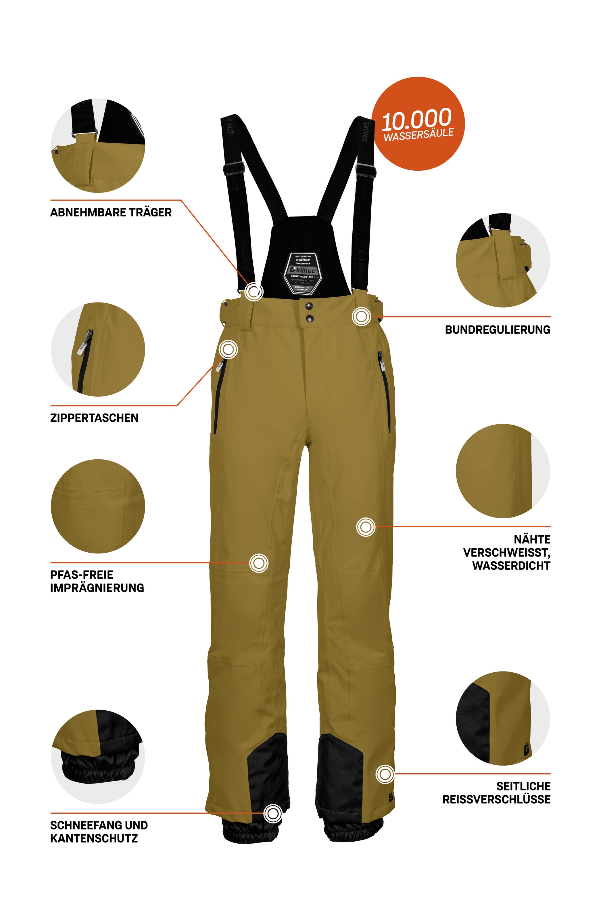 Killtec Skihose »KSW 100 MN SKI PNTS«  Wind- und wasserdichte Skihose, verstellbar, mit Schneefängen