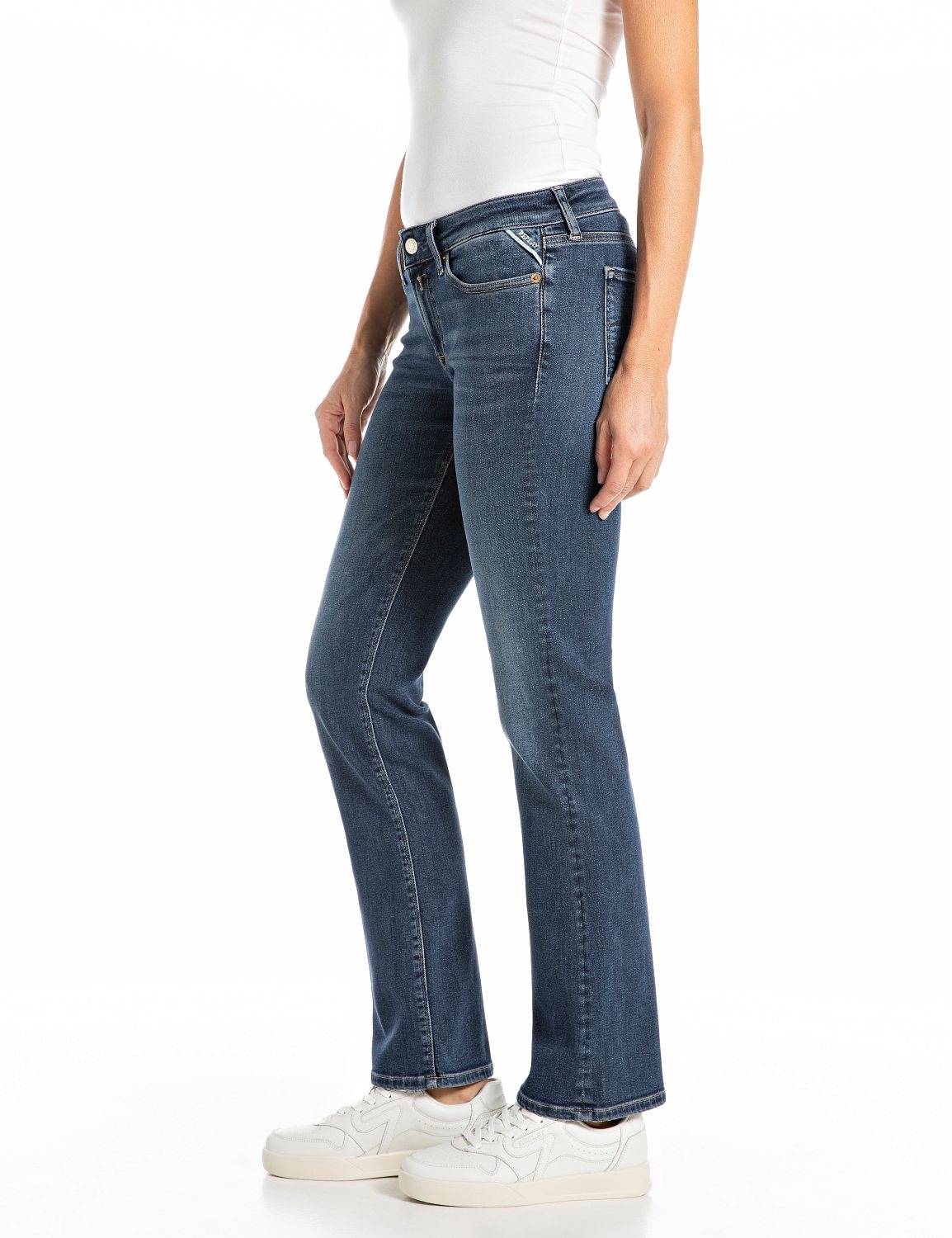 Replay Bootcut-Jeans »NEW LUZ« mit gesticktem R an der Gesäßtasche