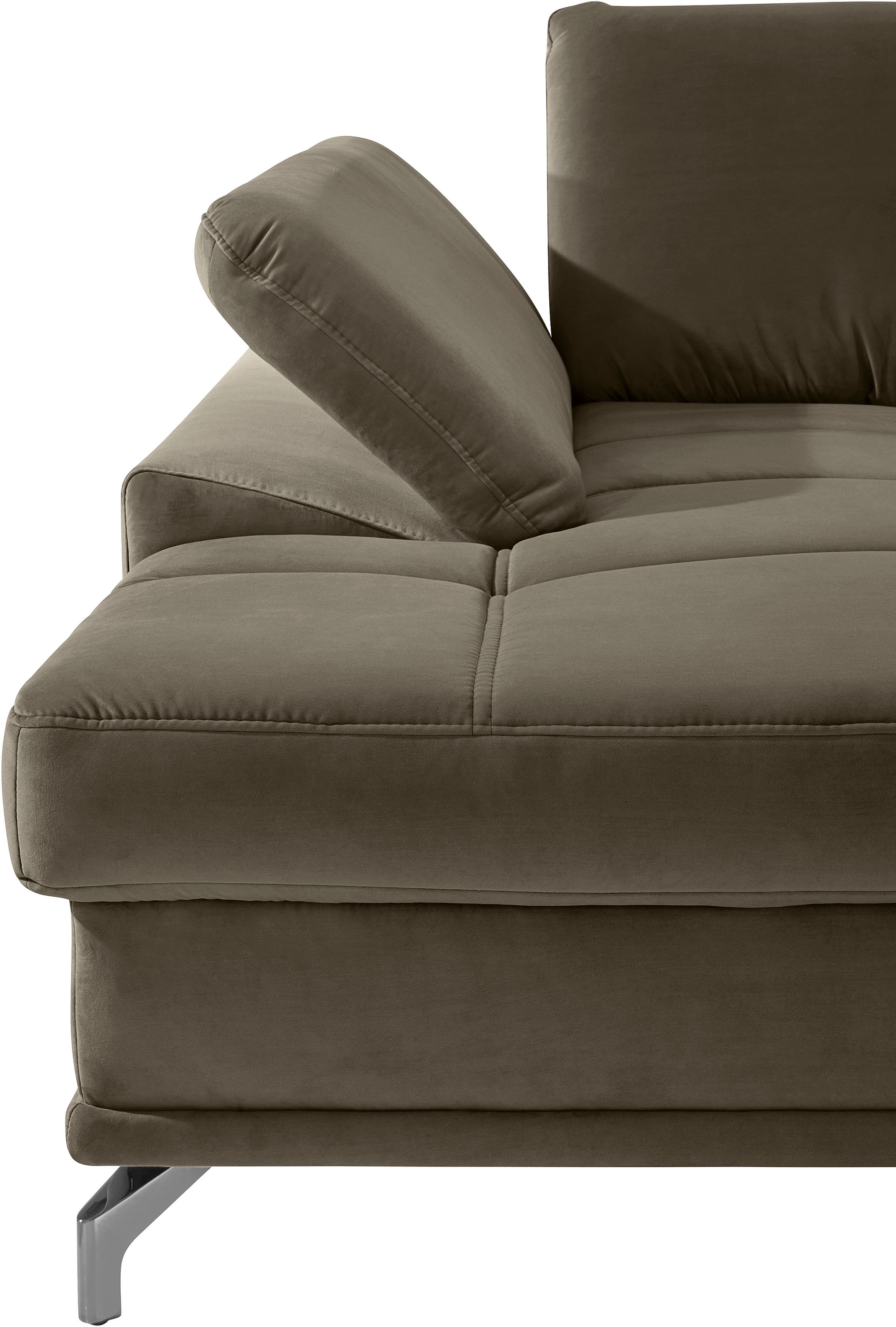 Places of Style Wohnlandschaft »Costello U-Form, mit Sitztiefenverstellung, Armteilverstellung und«, 3 Nierenkissen, optional Bettfunktion und Bettkasten
