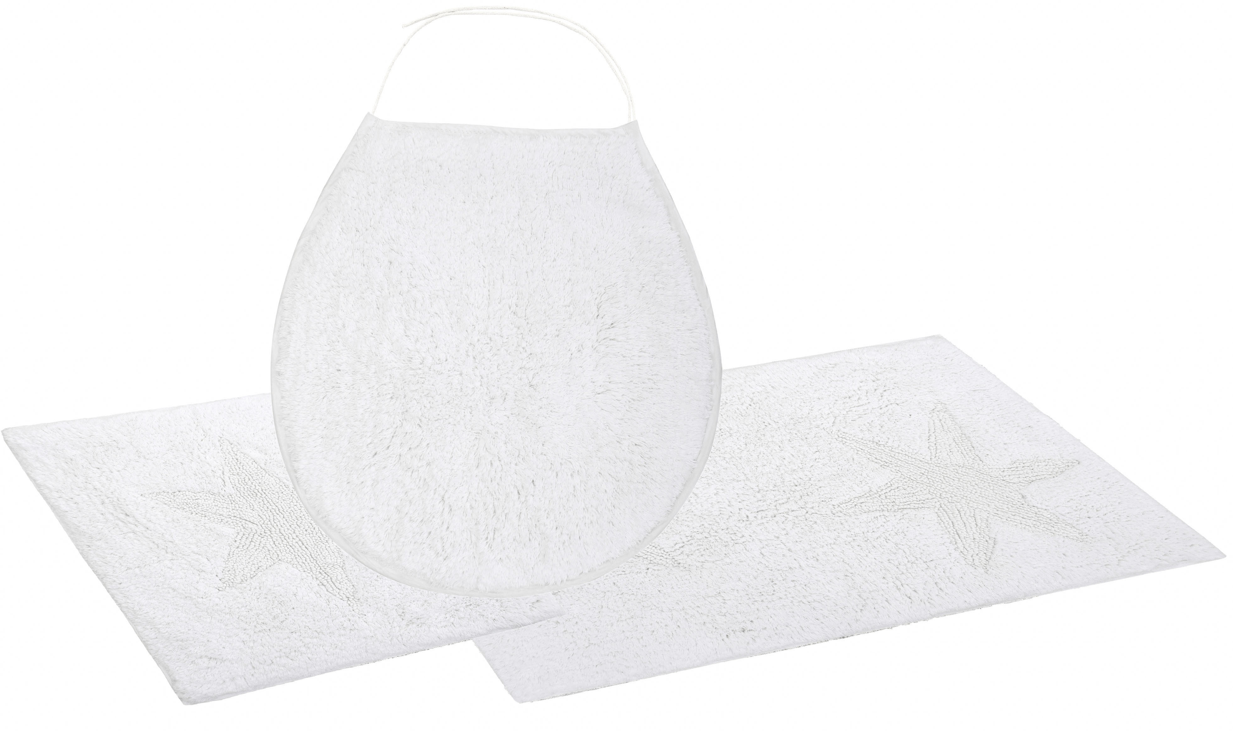 Andas Badematte »Marie« Höhe 13 mm rutschhemmend beschichtet fußbodenheizungsgeeignet strapazierfähig Badteppich, Stern Motiv, Hoch-Tief-Struktur,...