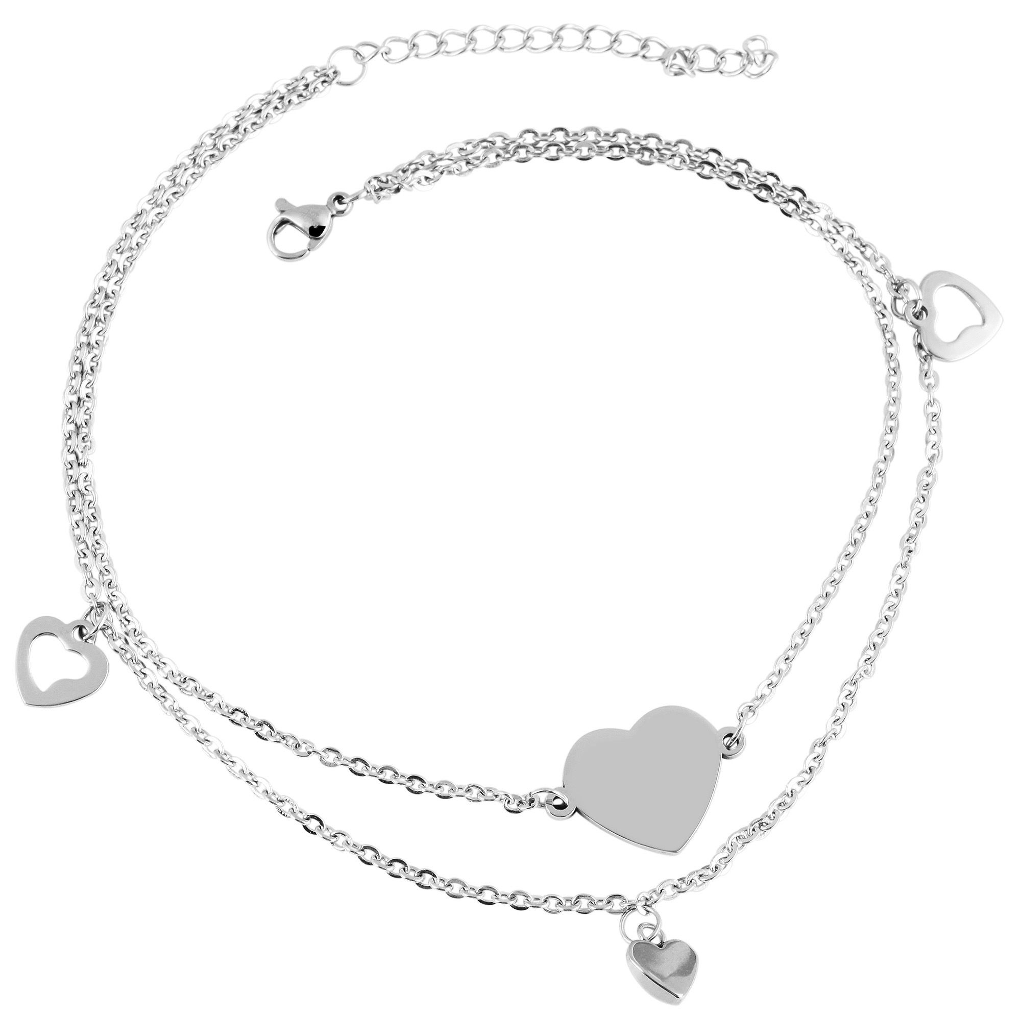 Adelia´s Armband »Damen Armband ¿ Herz aus Edelstahl 25 cm«