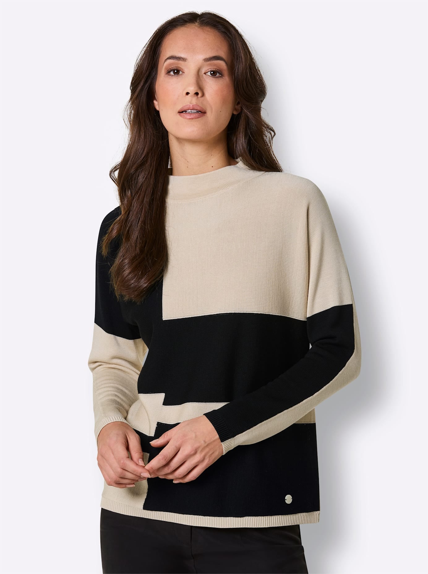 CREATION L PREMIUM Stehkragenpullover »Merino-Lyocell-Pullover«