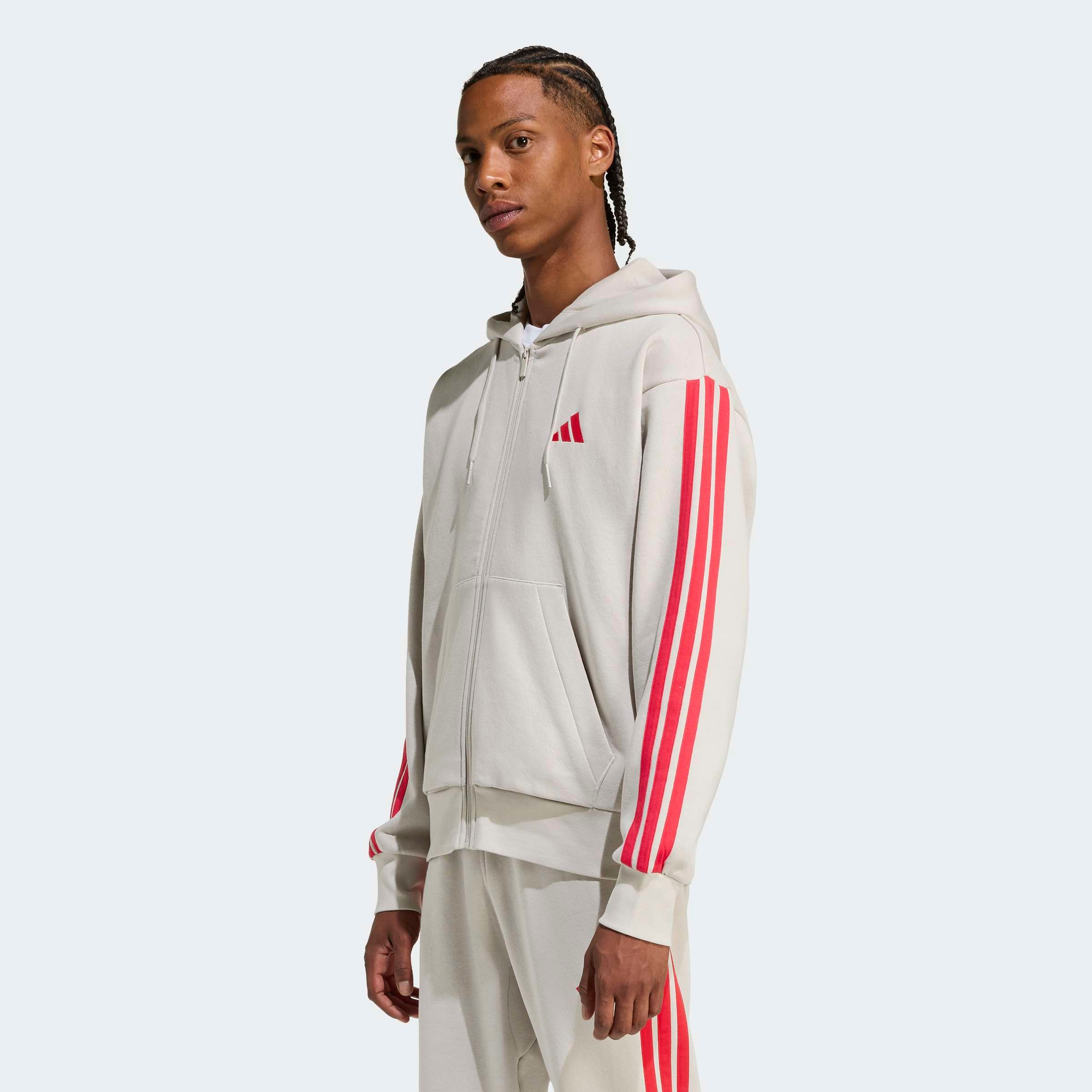 adidas Sportswear Sweatjacke »ESSENTIALS 3-STREIFEN« für Laufen und Sportmode, mit Reißverschluss