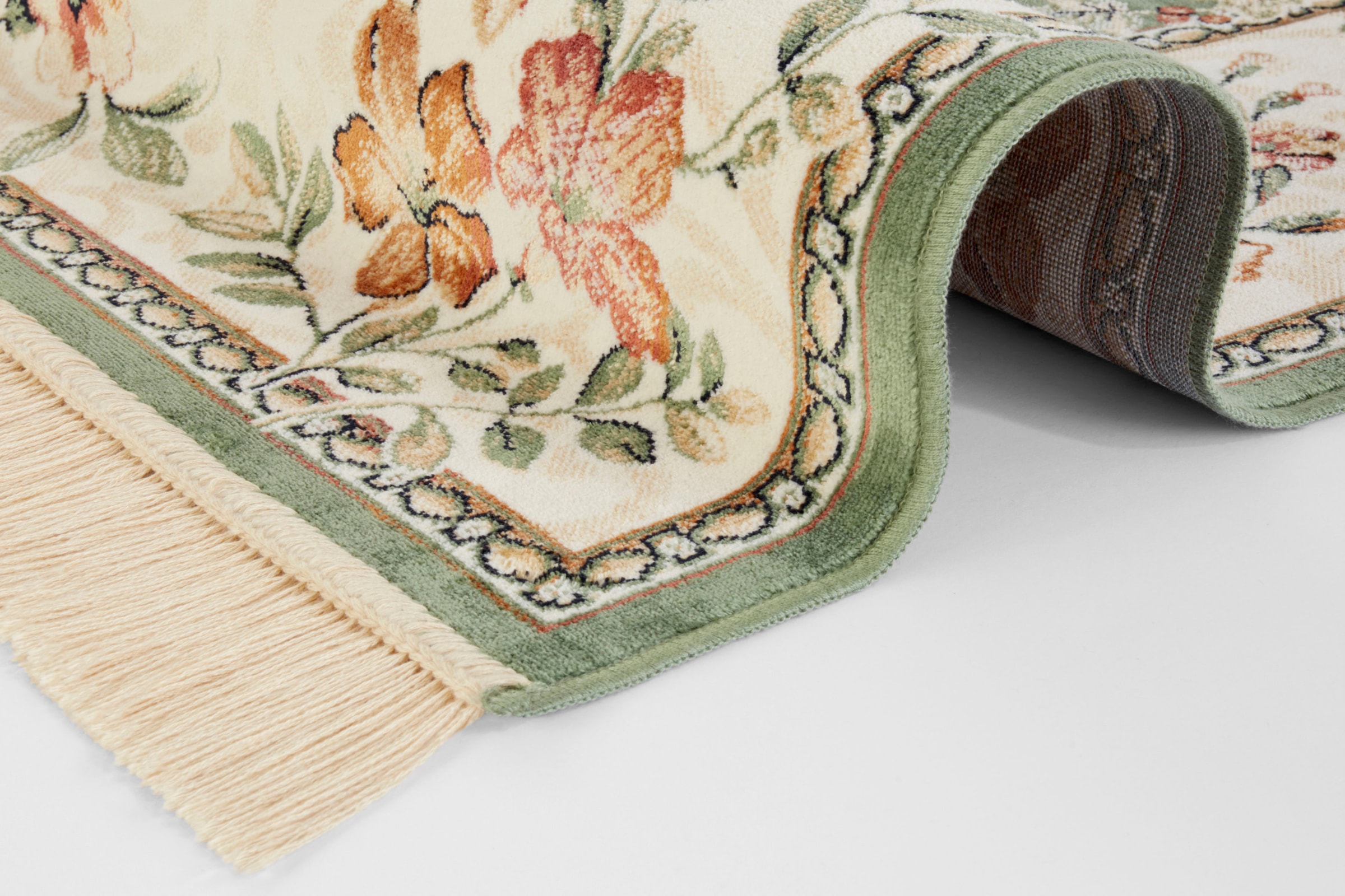 HANSE Home Teppich »Orient Flowers«, rechteckig, 5 mm Höhe, Kurzflor mit Fransen, Orient, Wohnzimmer, Schlafzimmer, Esszimmer