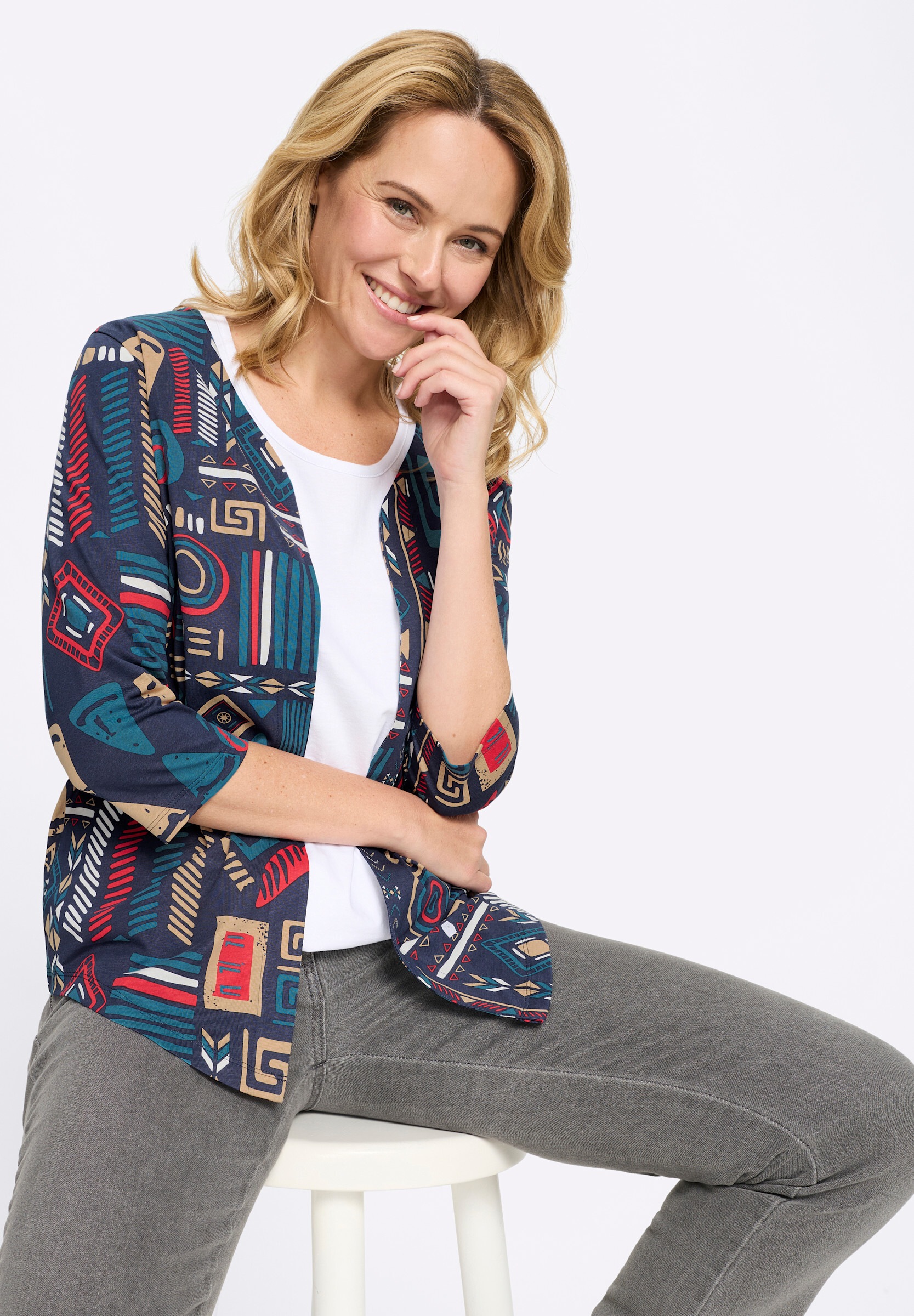 Sieh an! Shirtjacke »Shirtjacke Shirtjacke mit zipfeligem Saum«