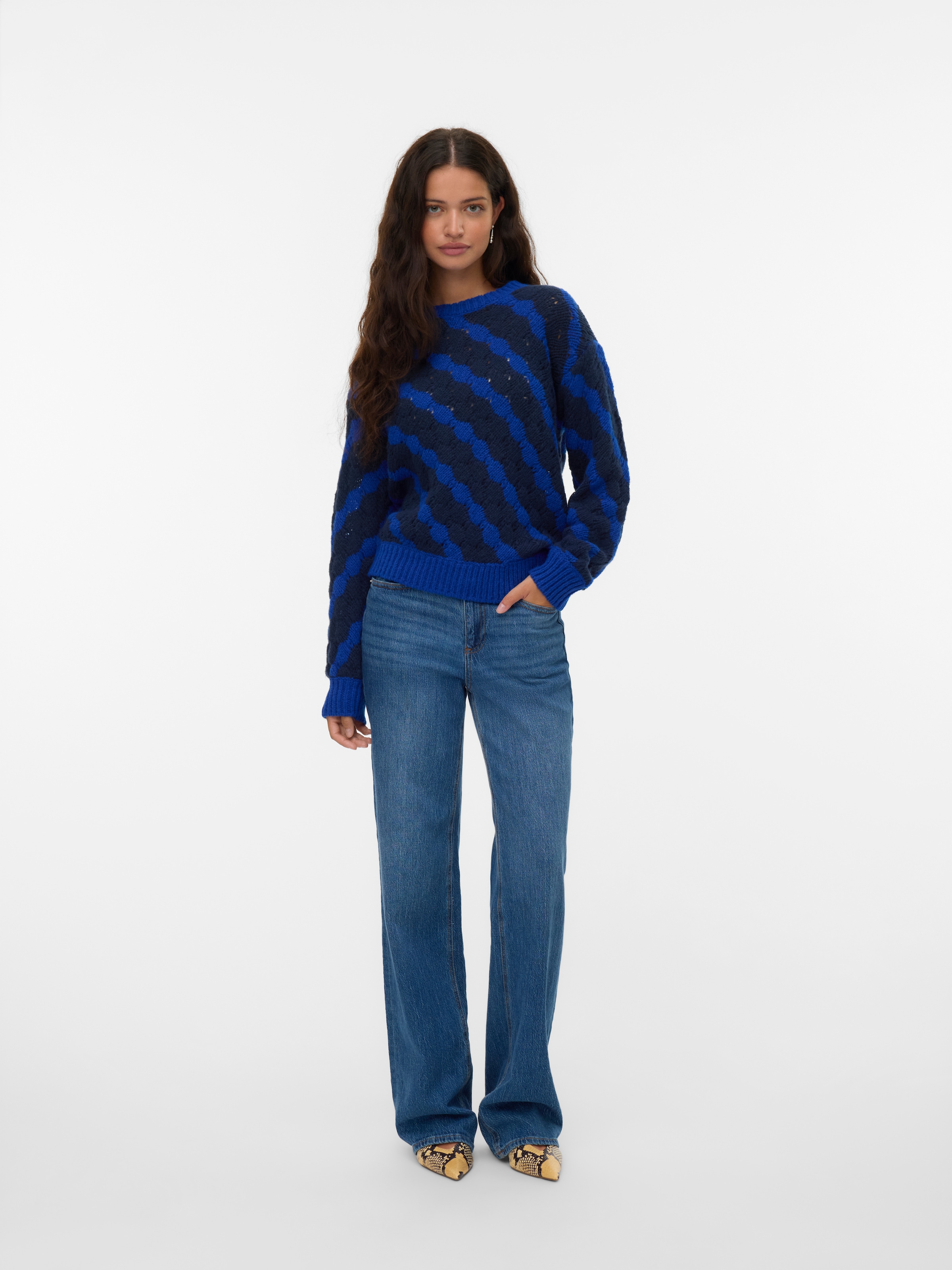 Vero Moda Strickpullover »VMBUBLY LS O-NECK PULLOVER BOO«