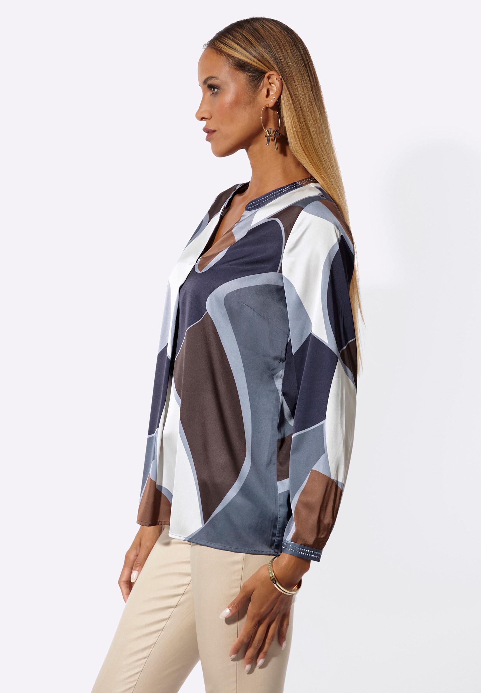 creation L Klassische Bluse »Bluse Langarm-Bluse in Satin-Qualität«