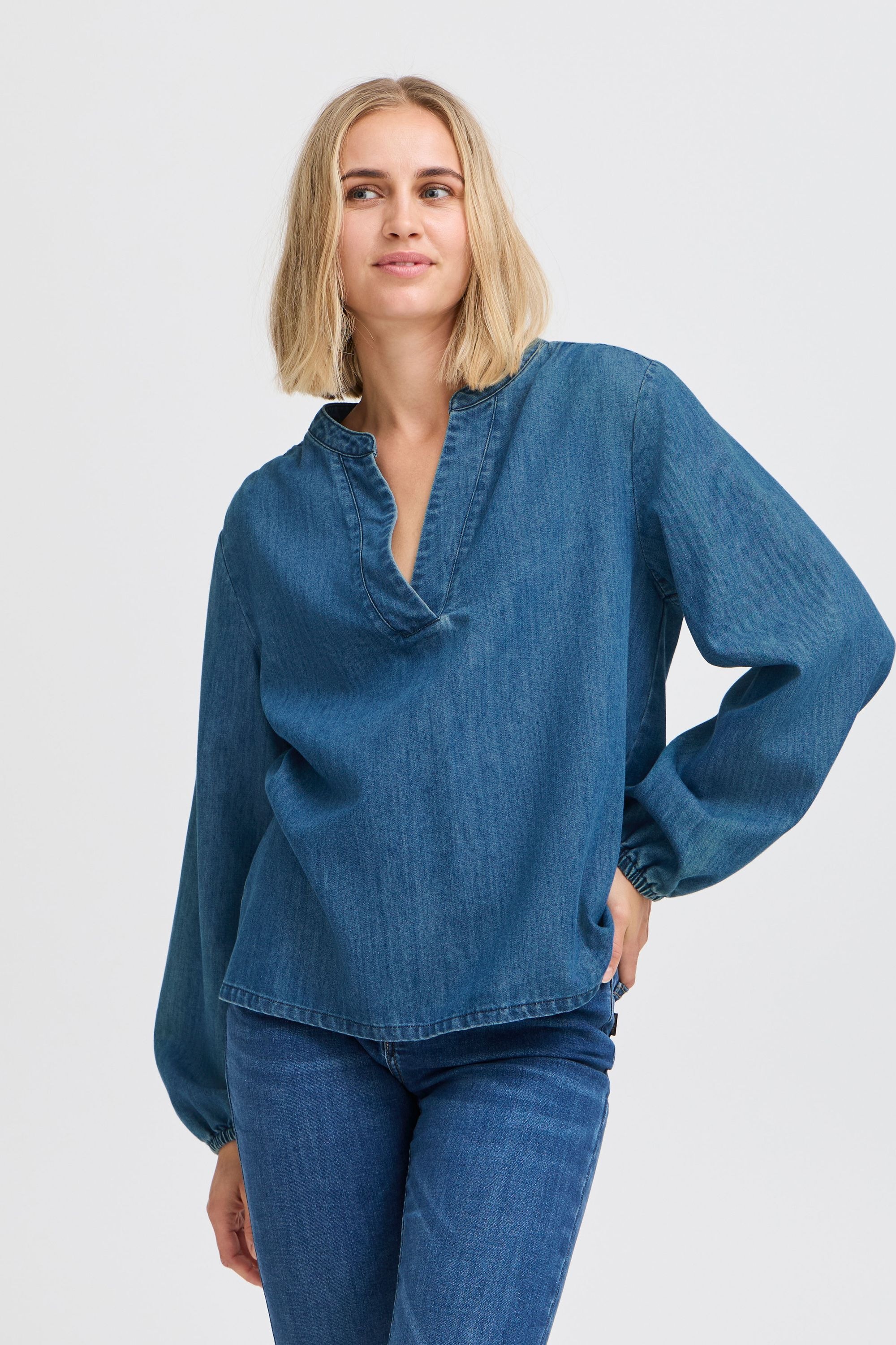 Pulz Jeans Tunika »Langarmbluse PZMALIA V-Neck Blouse«