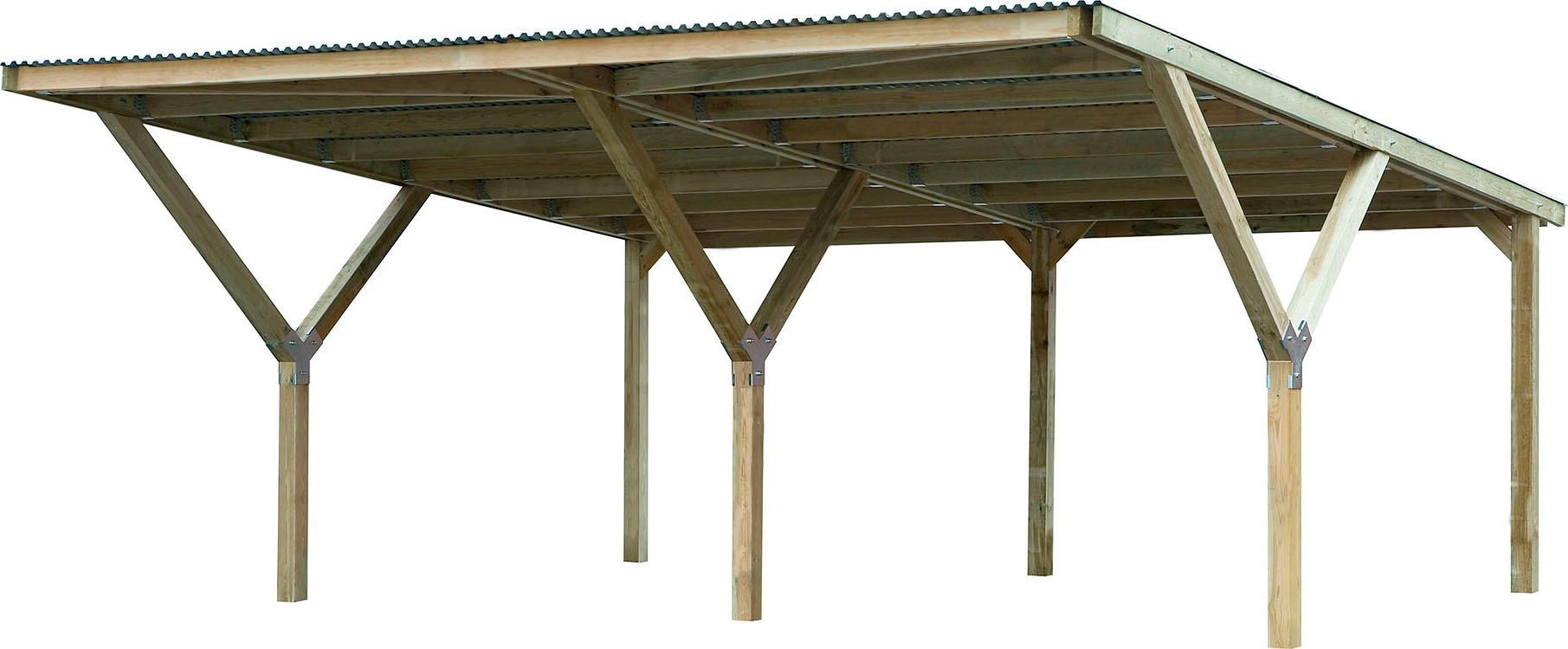 Weka Doppelcarport Holz 276 cm braun in braun, Größe B/H/T: 241 cm x