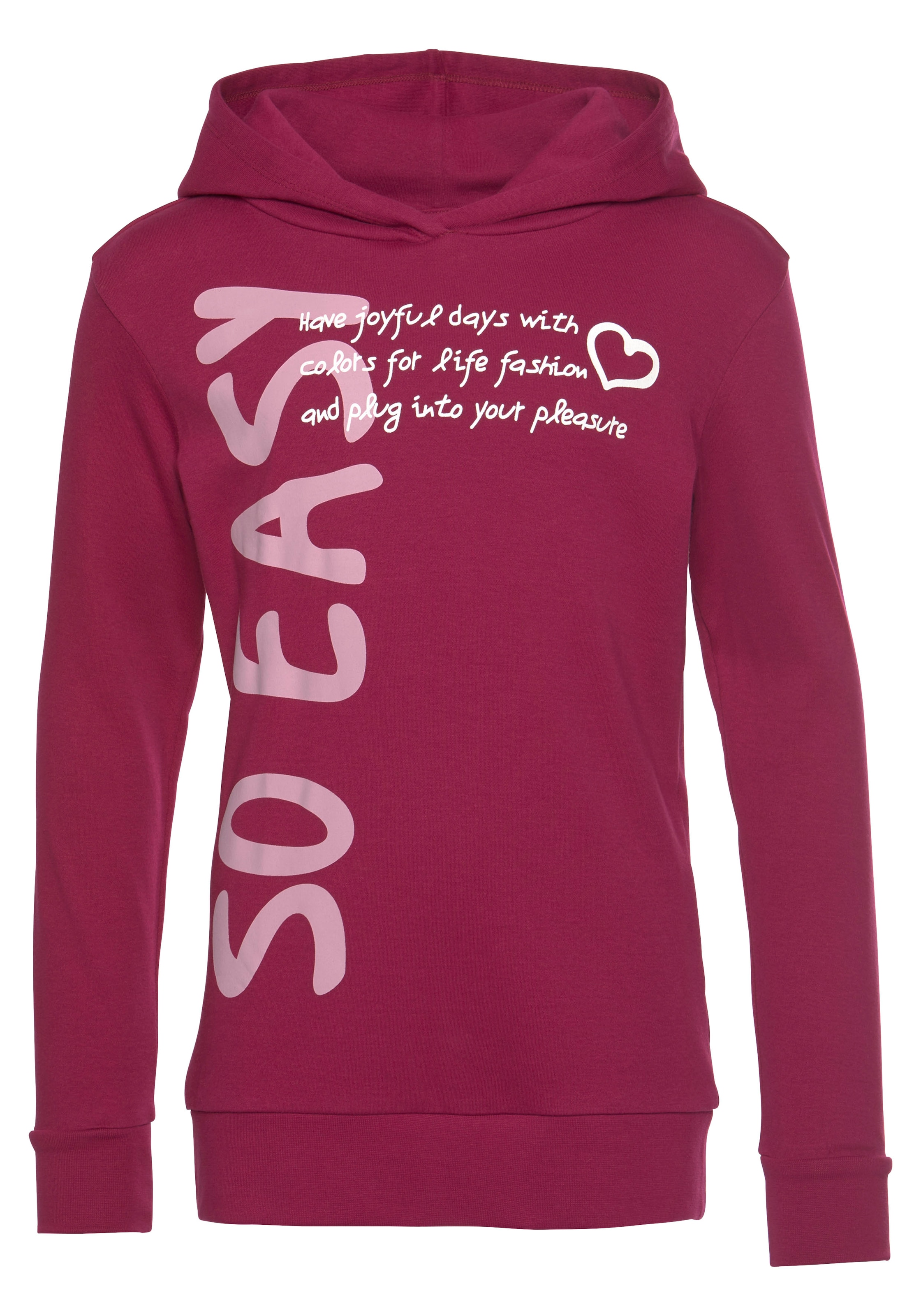 KIDSWORLD Kapuzenshirt »SO EASY - Print«, Langarm, Basic-Passform, mit modischen Drucken