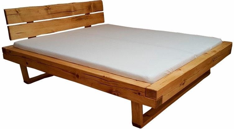 Home affaire Bettanlage »Ultima«, (Set, 3 tlg.), 3tlg., aus Fichtenholz in Balken-Optik, aus 180 cm Bett, 2 Nachttische