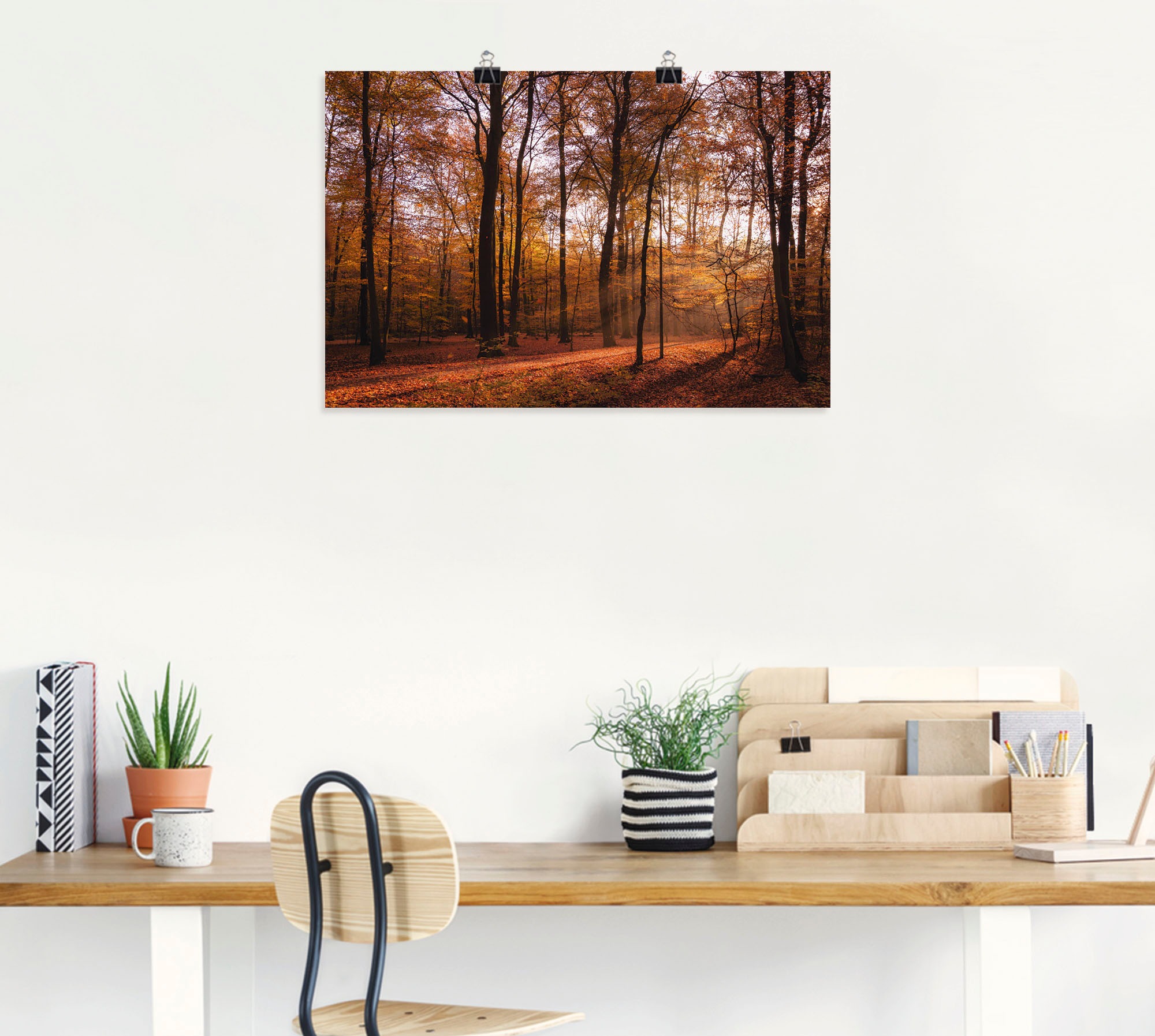 Artland Wandbild »Sonnenaufgang im Herbst II«, Wald, (1 St.), als Alubild, Outdoorbild, Leinwandbild, Poster, Wandaufkleber