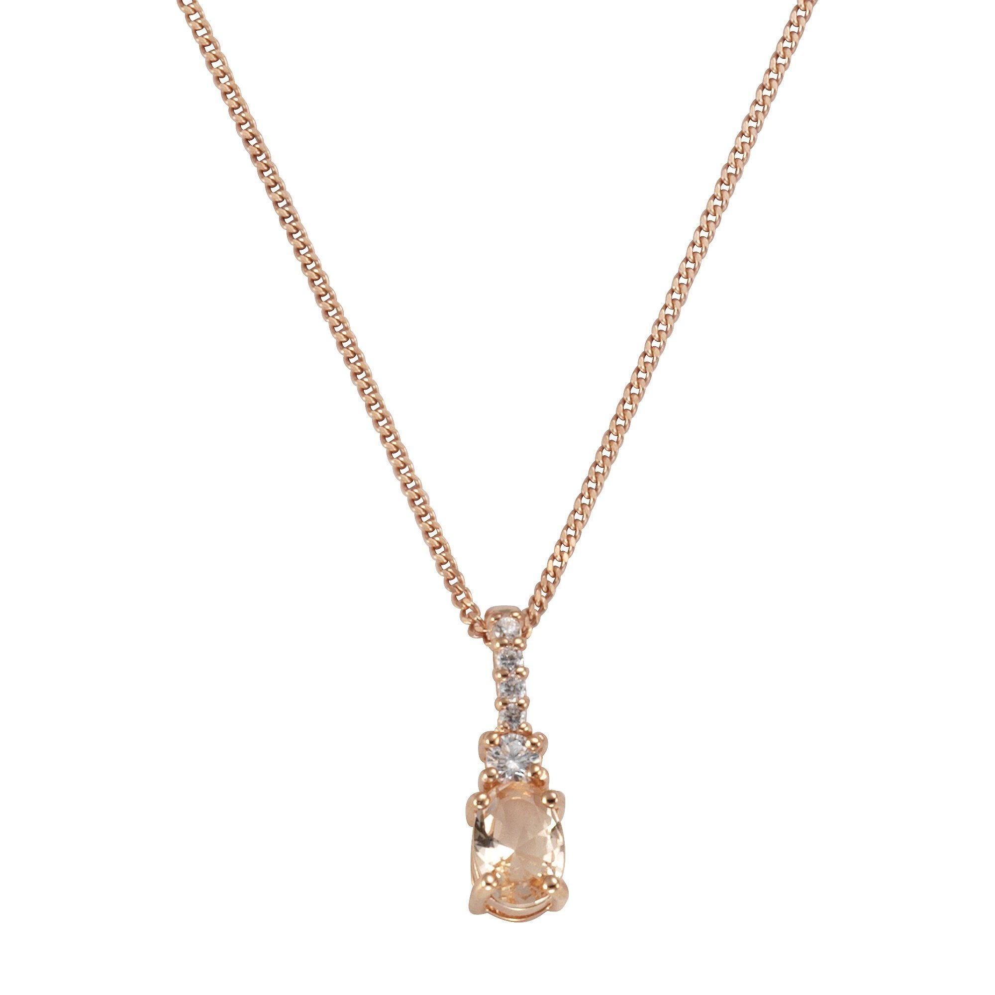 Zeeme Kette mit Anhänger »925/- Sterling Silber Zirkonia«, rotvergoldet