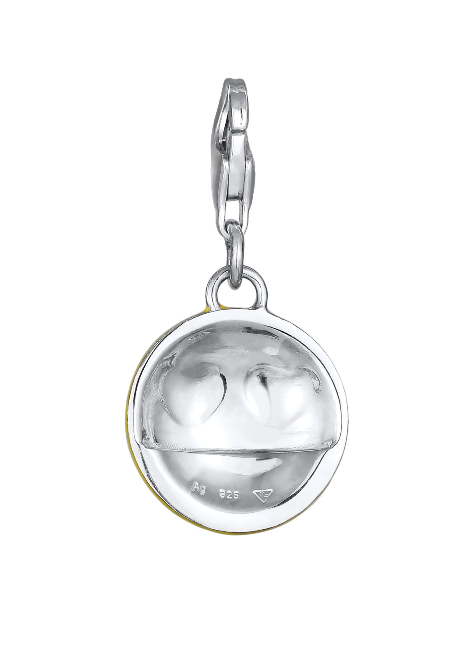 Elli Charm-Einhänger »Charm Anhänger Smiling Face Herz Emoji 925 Sterling Silber«