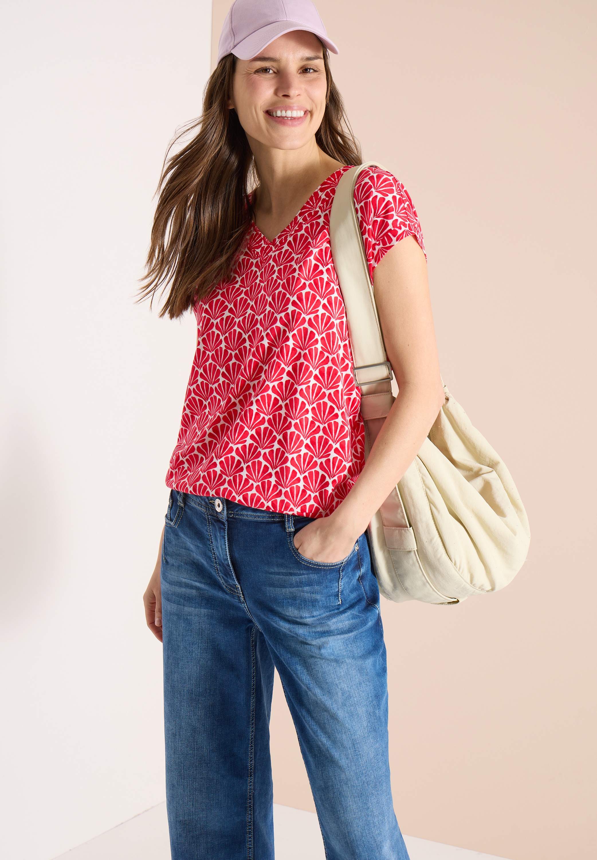 Cecil T-Shirt mit All-Over Print