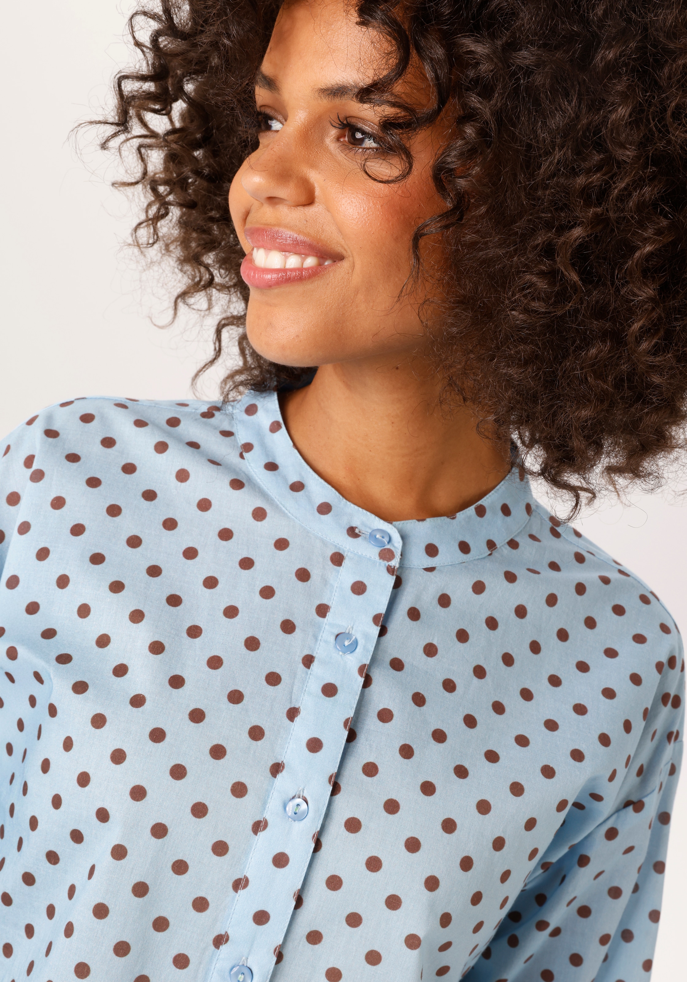 Aniston CASUAL Langarmbluse allover mit kleinen Punkten bedruckt - NEUE KOLLEKTION