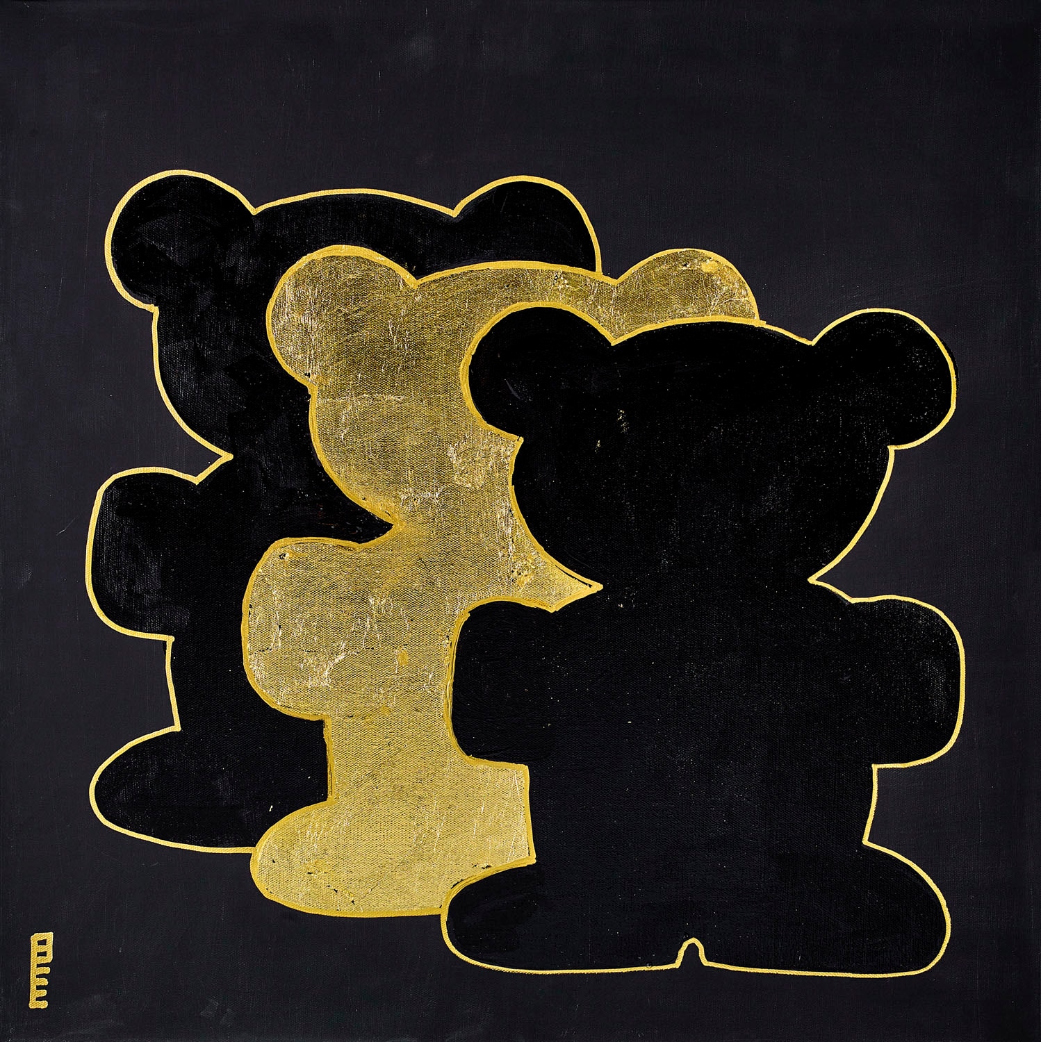 queence Leinwandbild »Bears II«, Bär-Bären-Kunst, (1 St.), Premium-Leinwandstoff, Handarbeit aus Deutschland