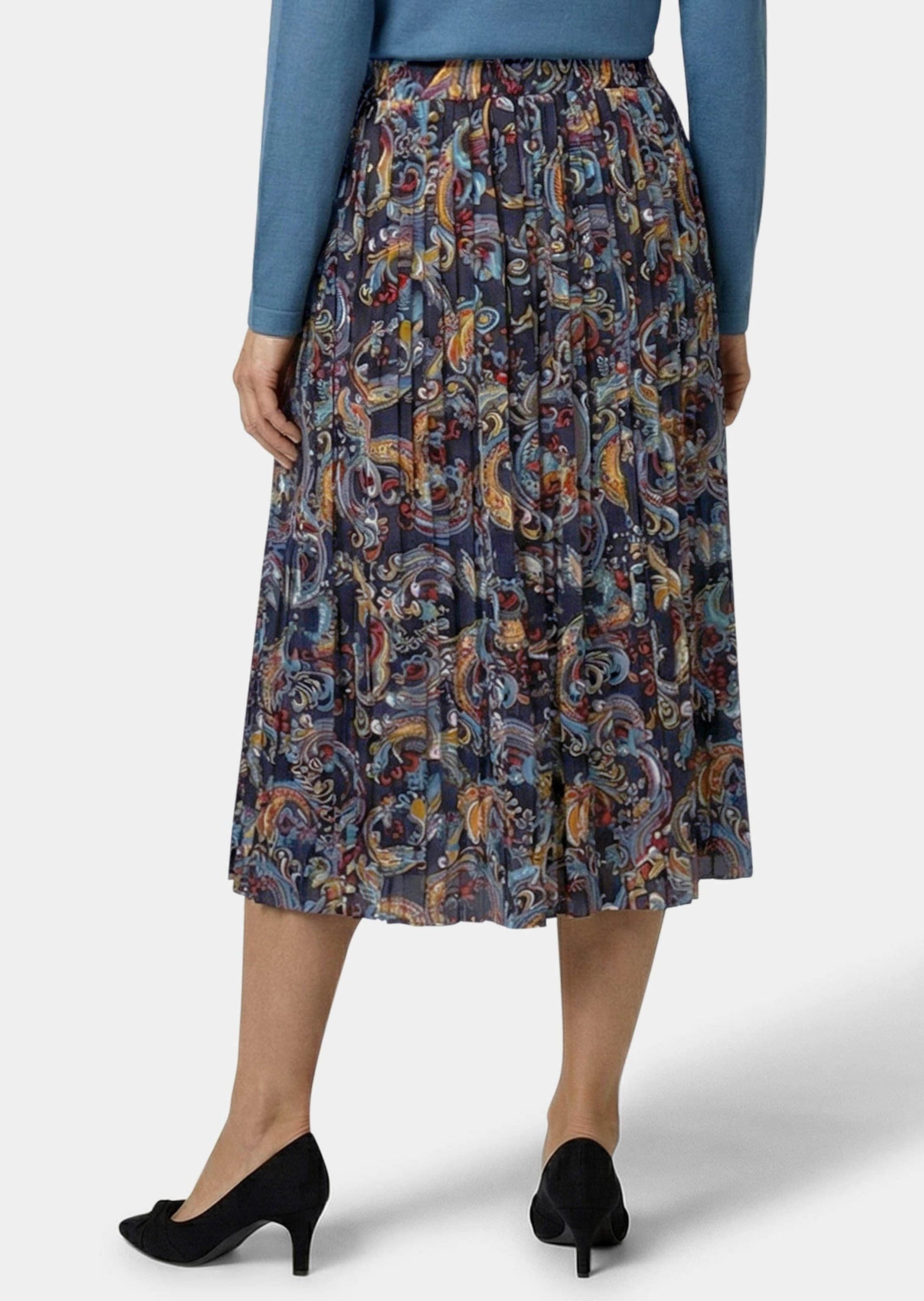 GOLDNER Maxirock »Plisseerock mit Paisley-Druck« kominierstarker Print