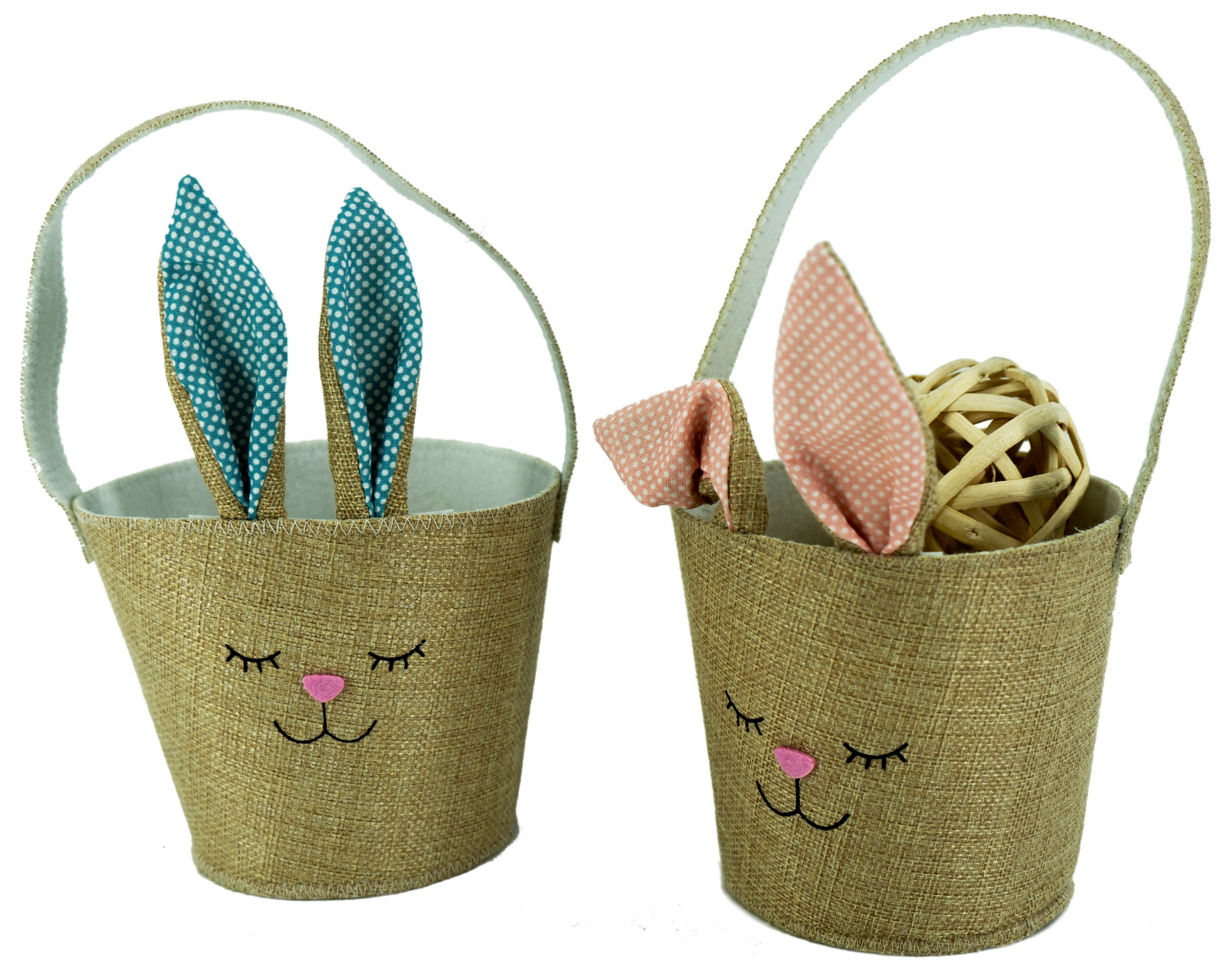 NOOR LIVING Osterfigur »Osterkörbchen Hase«, Osterdekoration, Osterkorb mit Hasenohren, Ostern