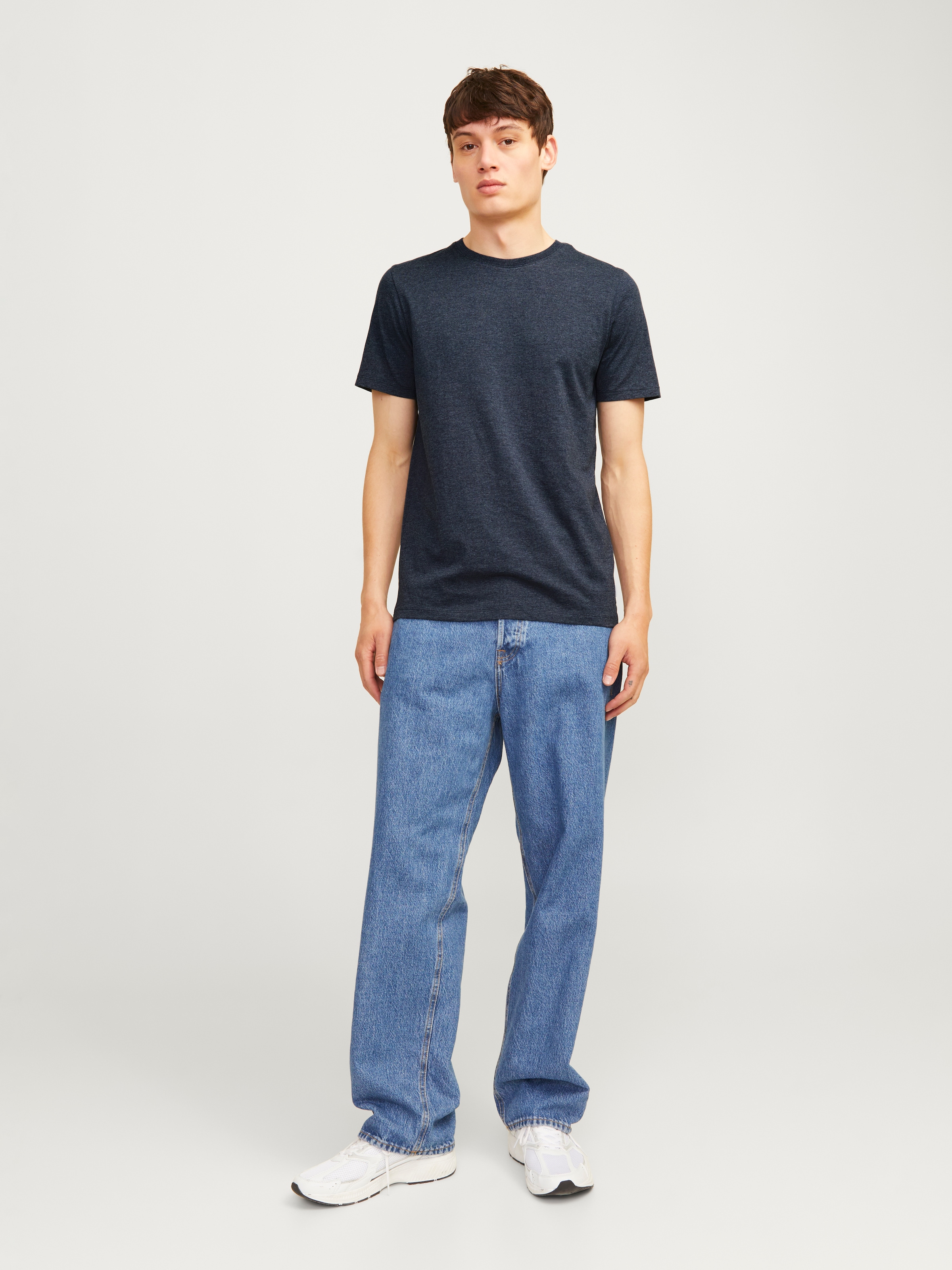 Jack & Jones Rundhalsshirt »JJEORGANIC MELANGE TEE SS O-NECK NOOS«, in Melange Optik