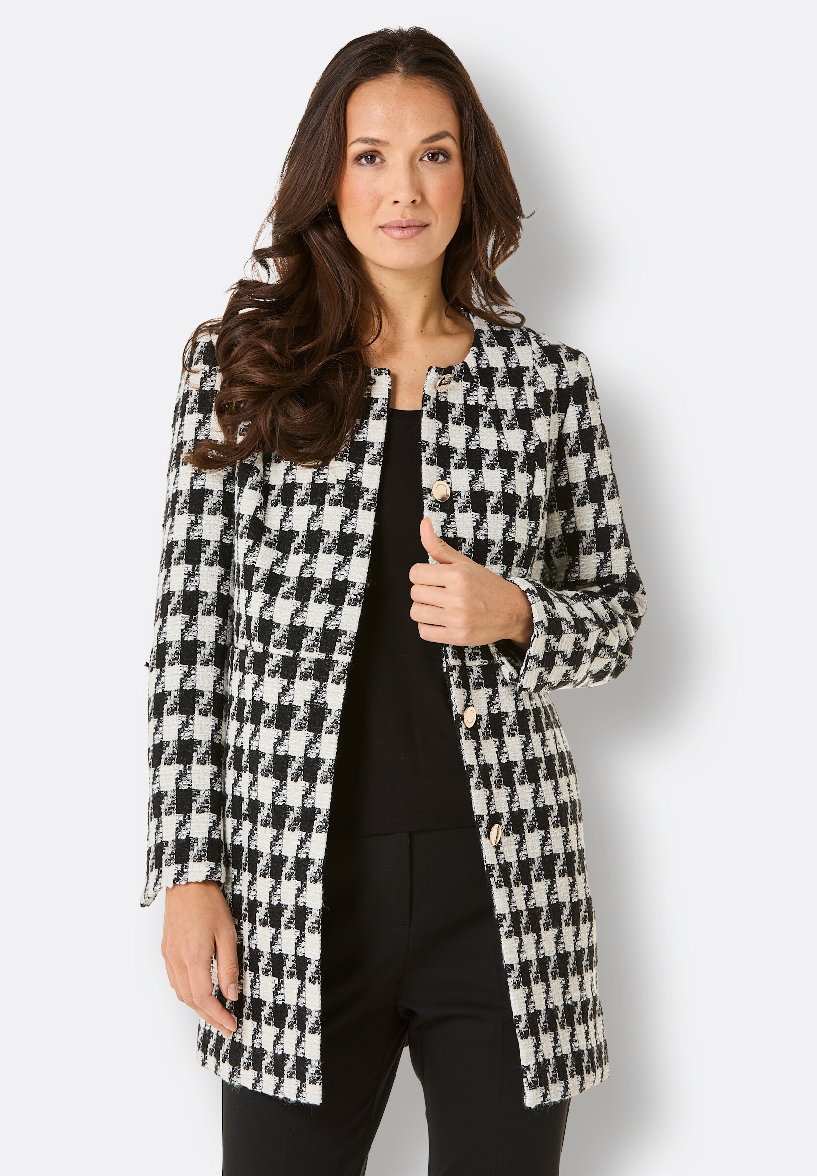 creation L Longblazer »Woll-Mix-Blazer Jacquardblazer mit 40% Wolle«
