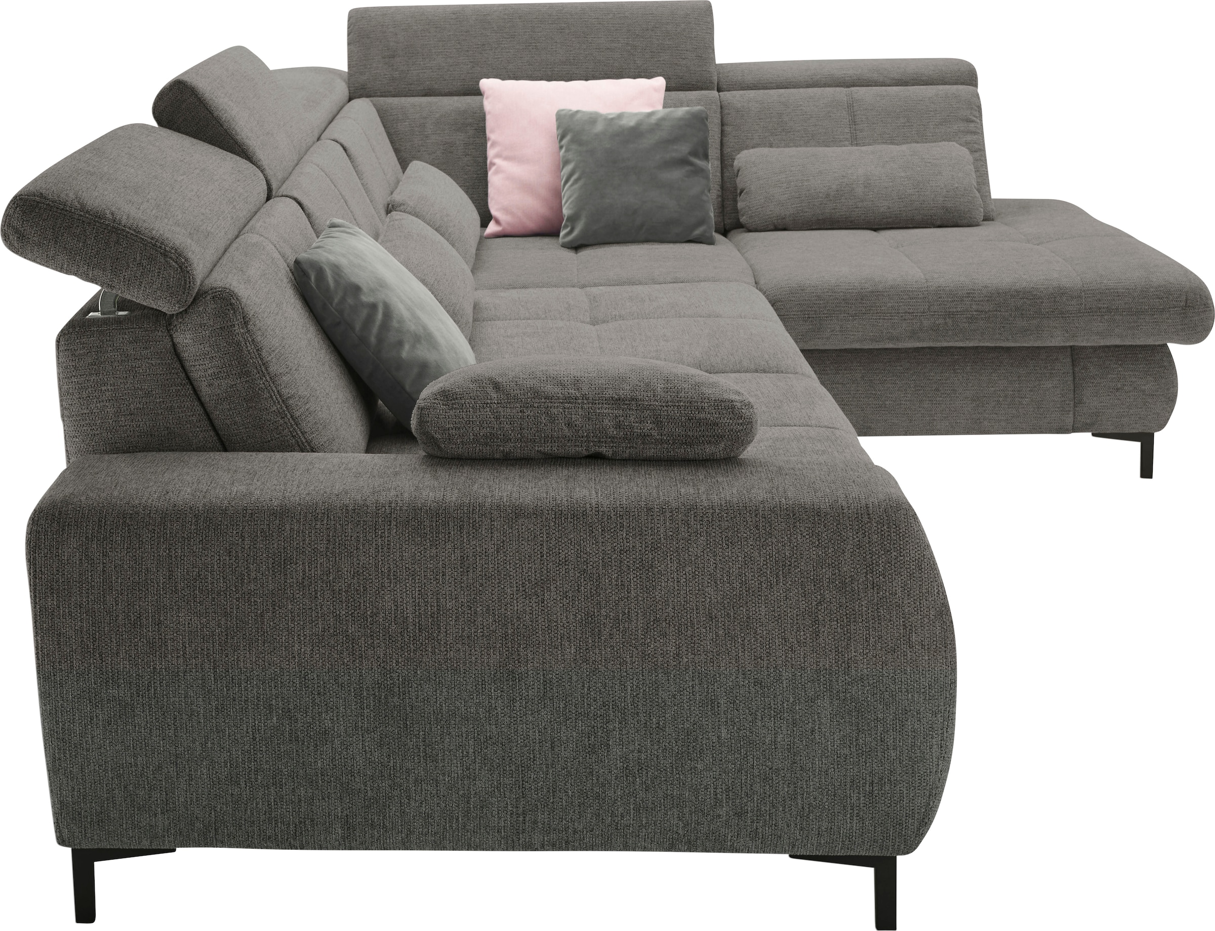 set one by Musterring Ecksofa »SO 3400 Sitzhöhe 47cm oder 49cm, Sitztiefe verstellbar, B/T 317/220 cm« Kaltschaumpolsterung, Flachgewebe, whlw. mit Funktionen, Sitzhöhe 47