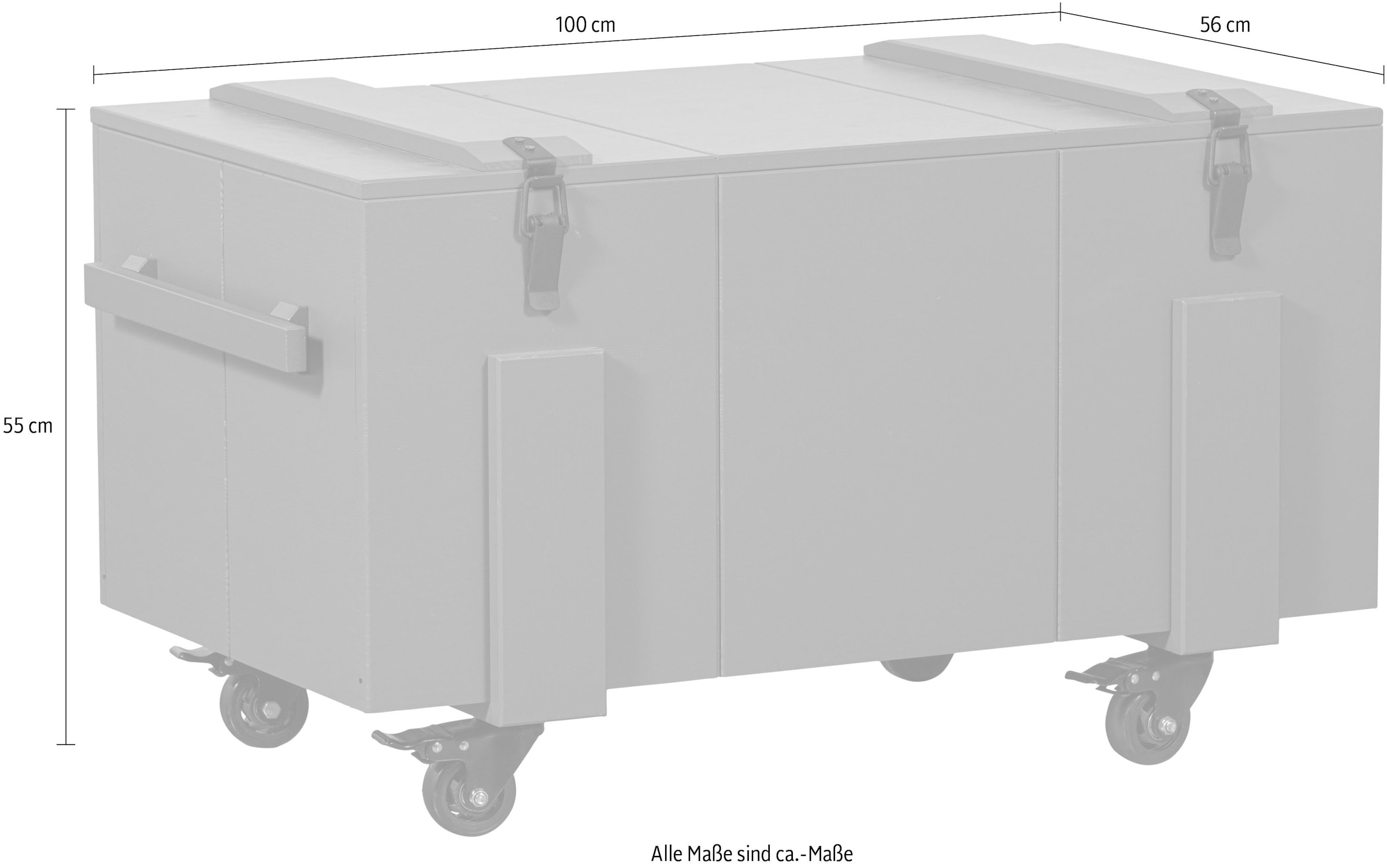 WOOOD Holzkiste »Bobby«, H 55 cm x B 100 cm x T 56 cm