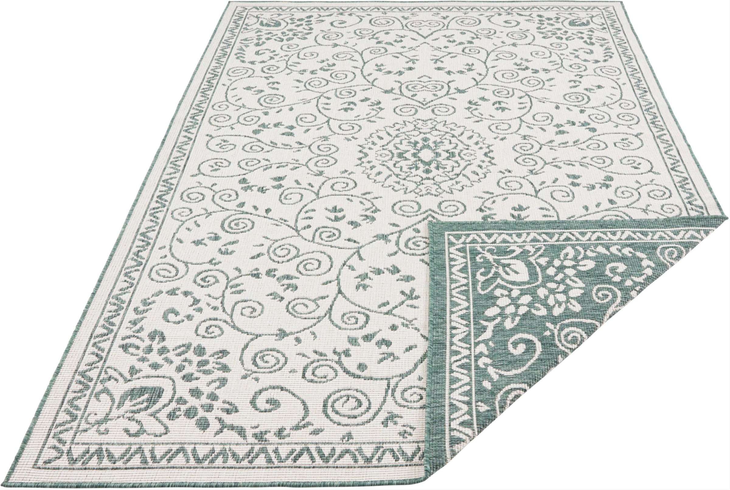 NORTHRUGS Teppich »LEYTE Wendeteppich«, rechteckig, 5 mm Höhe, In-& Outdoor, Teppich, Vintage, Wetterfest, Balkon, Garten, Wohnzimmer