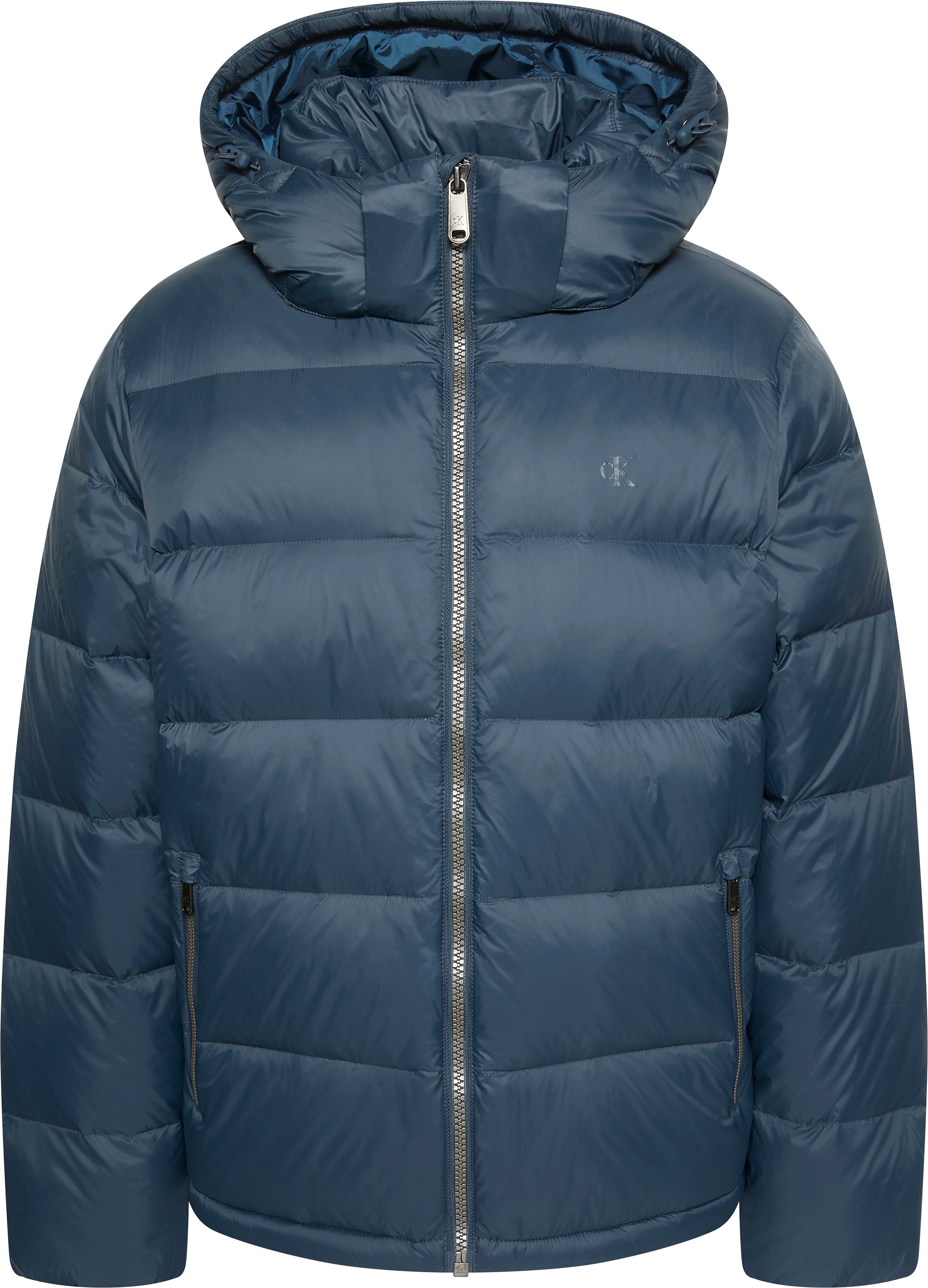 Calvin Klein Jeans Steppmantel »LS NYLN ZP OFF HD DW«, Mit Rundhalsausschnitt
