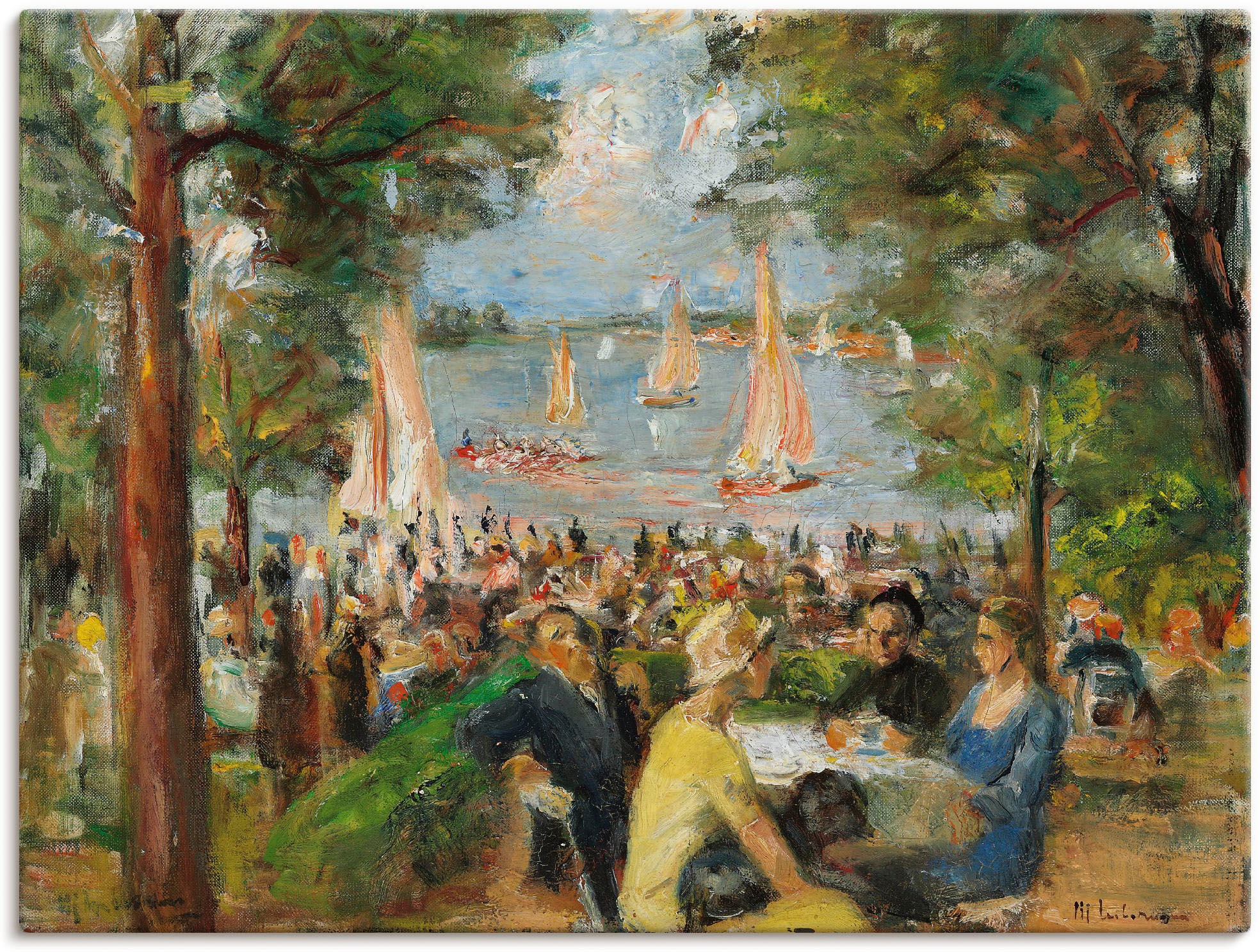 Artland Wandbild »Gartenlokal an der Havel. 1934«, Gruppen & Familien, (1 St.), in vielen Größen & Produktarten -Leinwandbild, Poster, Wandaufkleber / Wandtattoo auch für Badezimmer geeignet