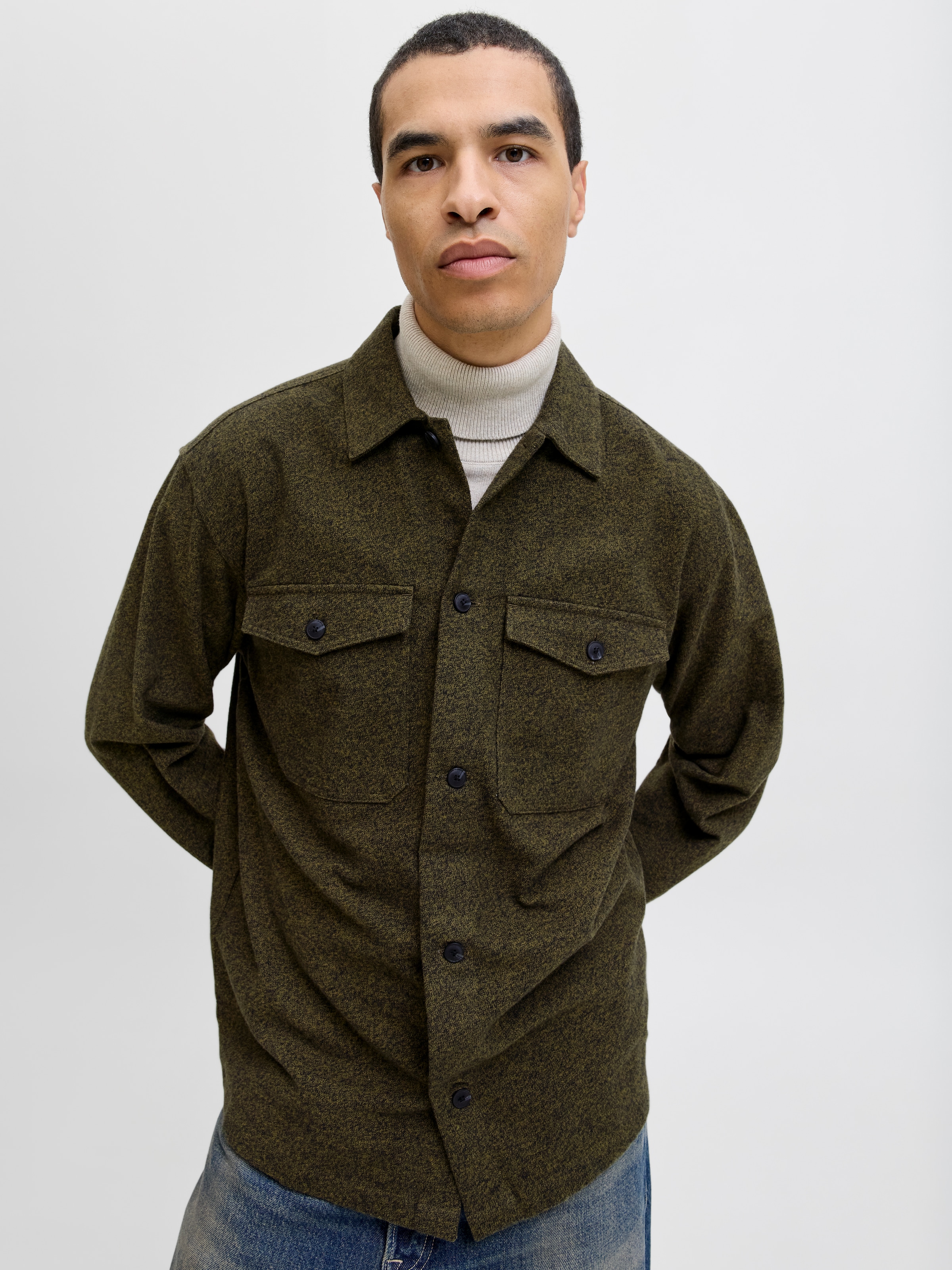 Jack & Jones Langarmhemd »JJEPERFECT MELANGE OVERSHIRT LS SN«