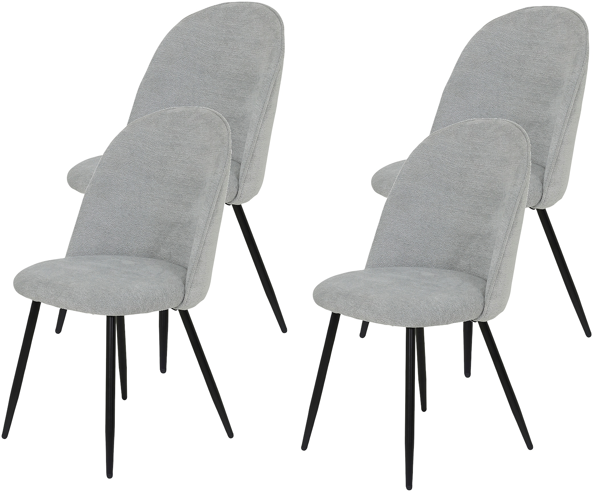HELA 4-Fußstuhl »GISELA«, (Set), 4 St., Bezug Teddyoptik