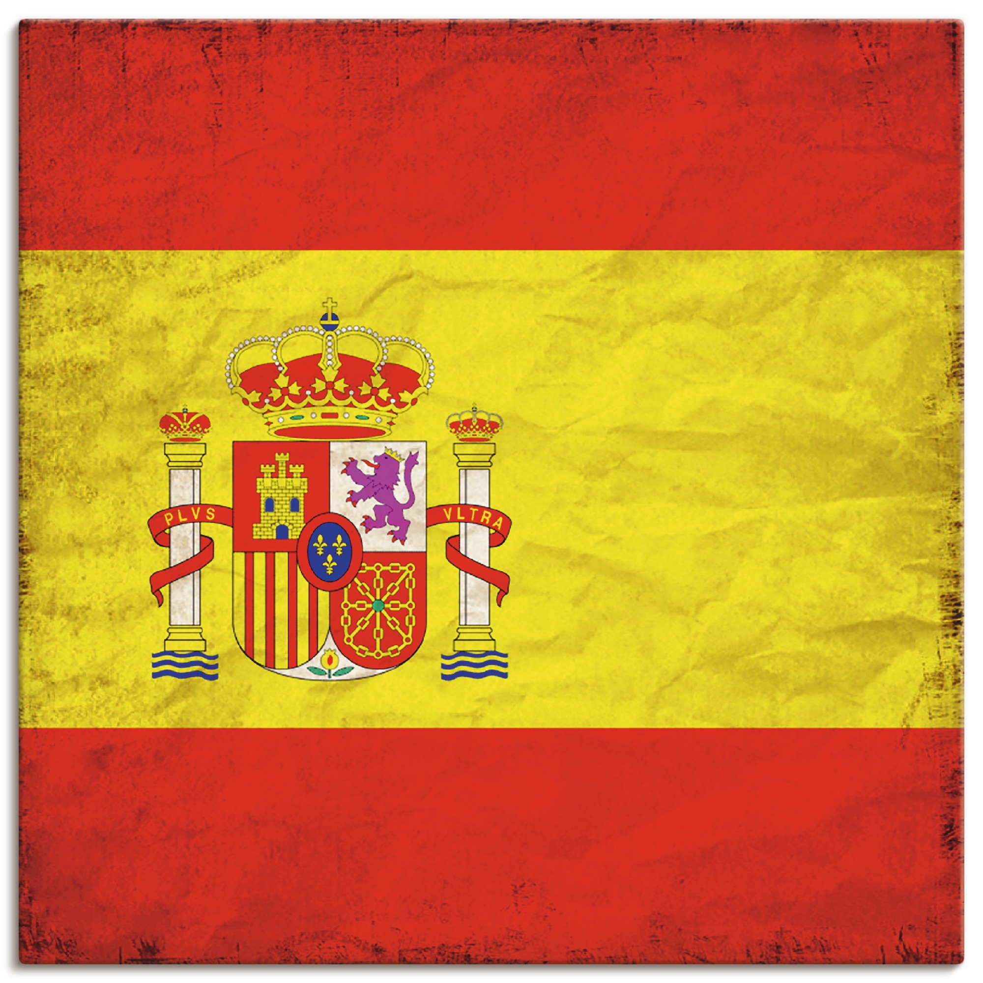Artland Wandbild »Spanische Flagge Spanien Symbol«, Zeichen, (1 St.), in vielen Größen & Produktarten - Alubild / Outdoorbild für den Außenbereich, Leinwandbild, Poster, Wandaufkleber / Wandtattoo auch für Badezimmer geeignet